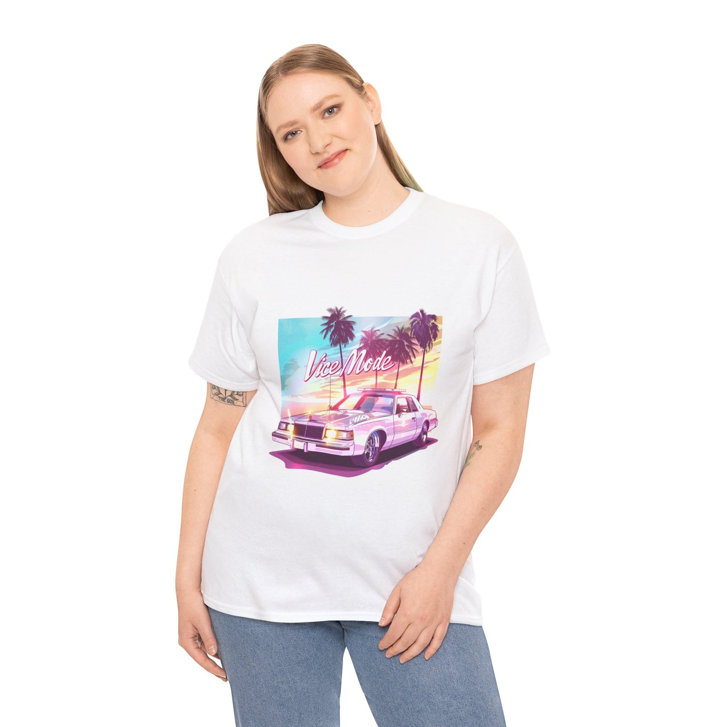 Vice Mode Unisex 80s Retro Tee – Neon Miami Aesthetic T-Shirt