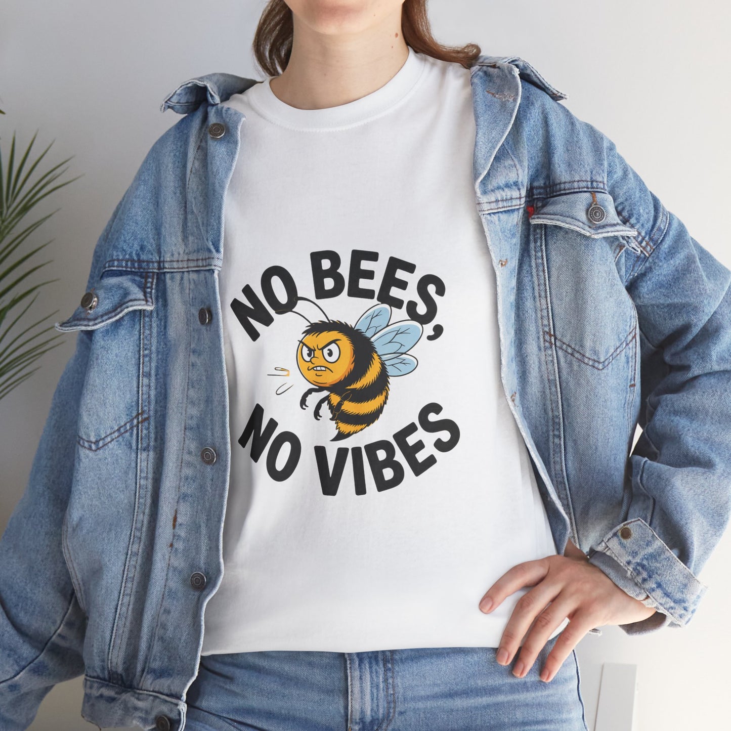 No Bees, No Vibes Unisex Environmental T-Shirt – Save the Bees Climate Tee