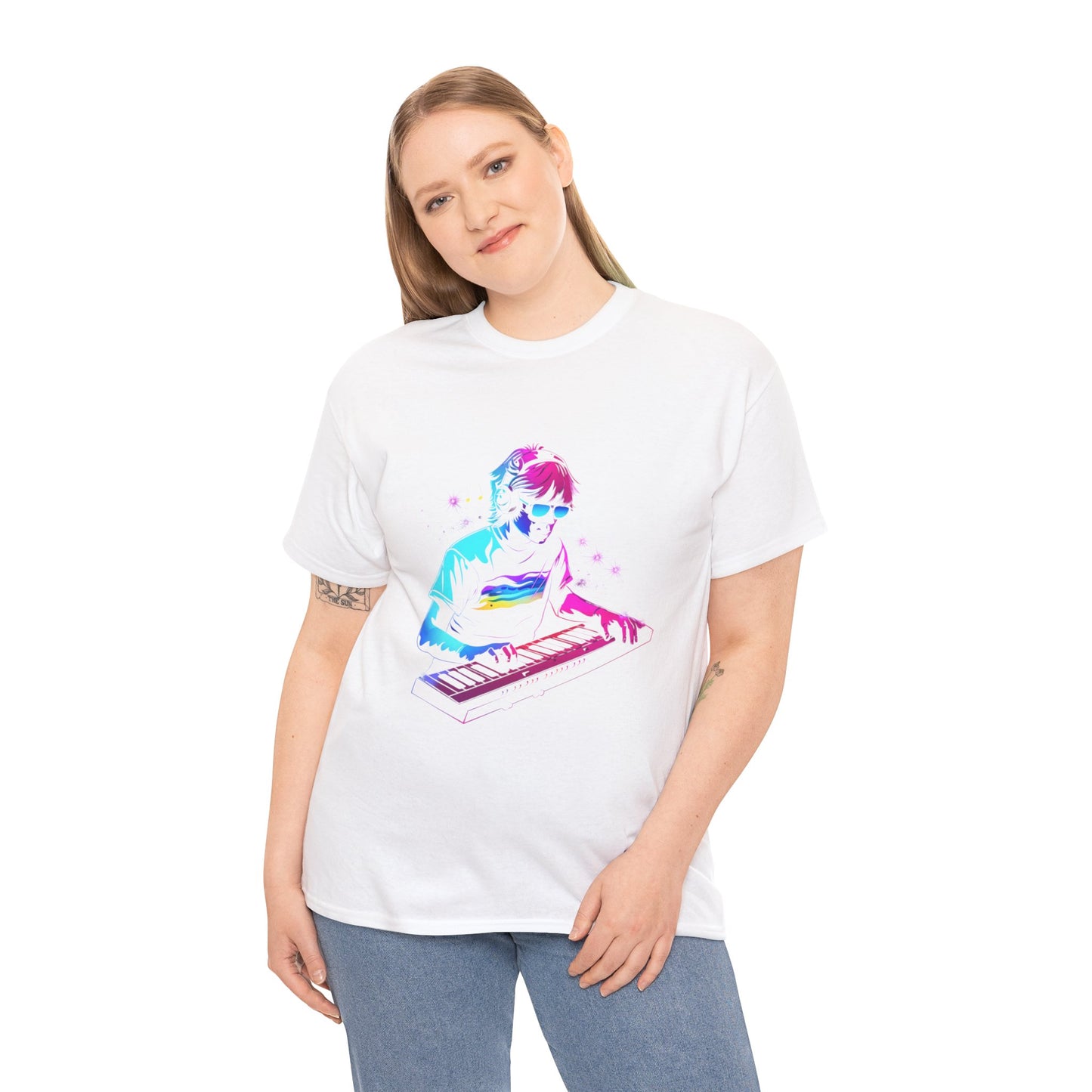 Keytar King Unisex Retro 80s T-Shirt – Synthwave Music Graphic Tee