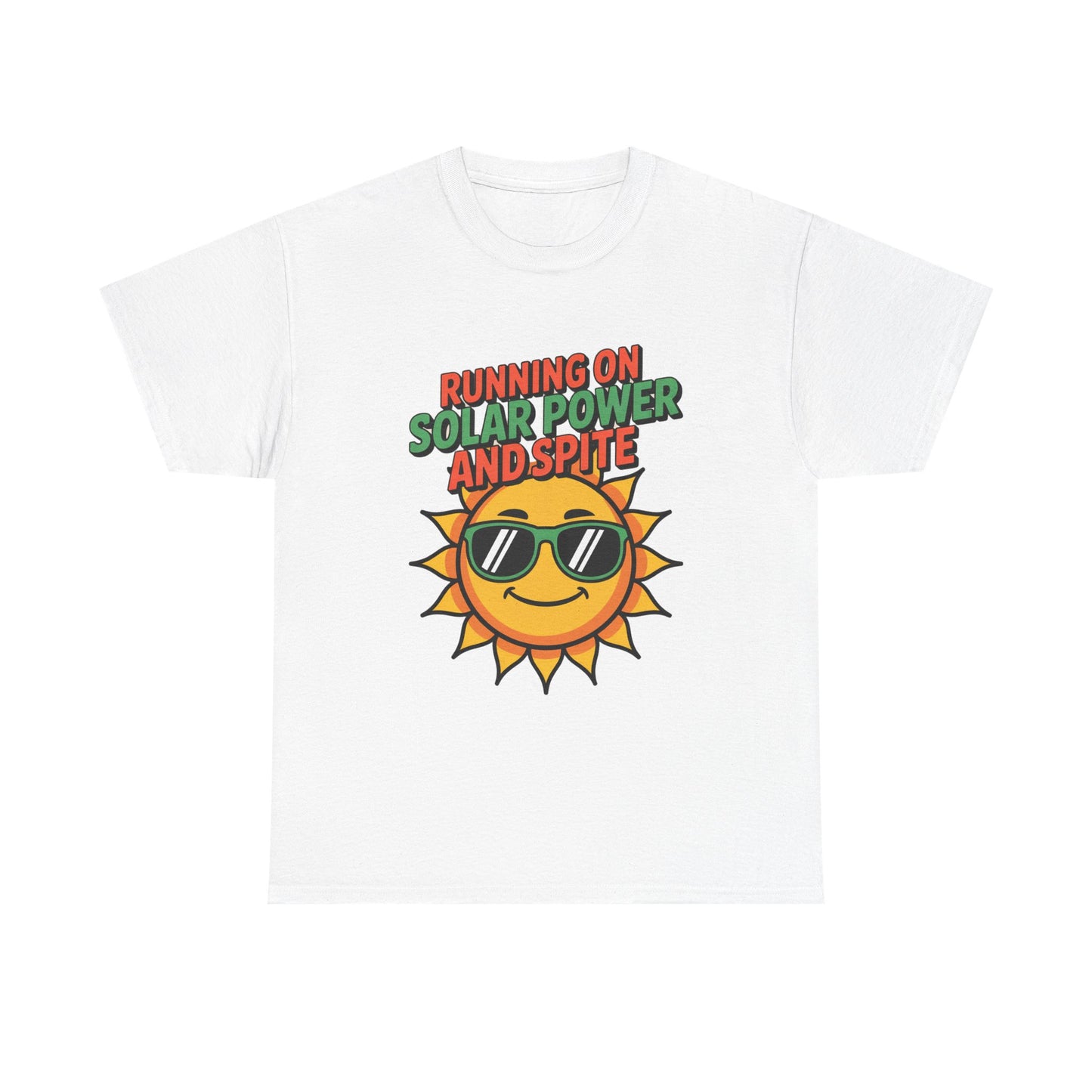 Running on Solar Power and Spite Eco Activist T-Shirt – Unisex Climate Change Tee