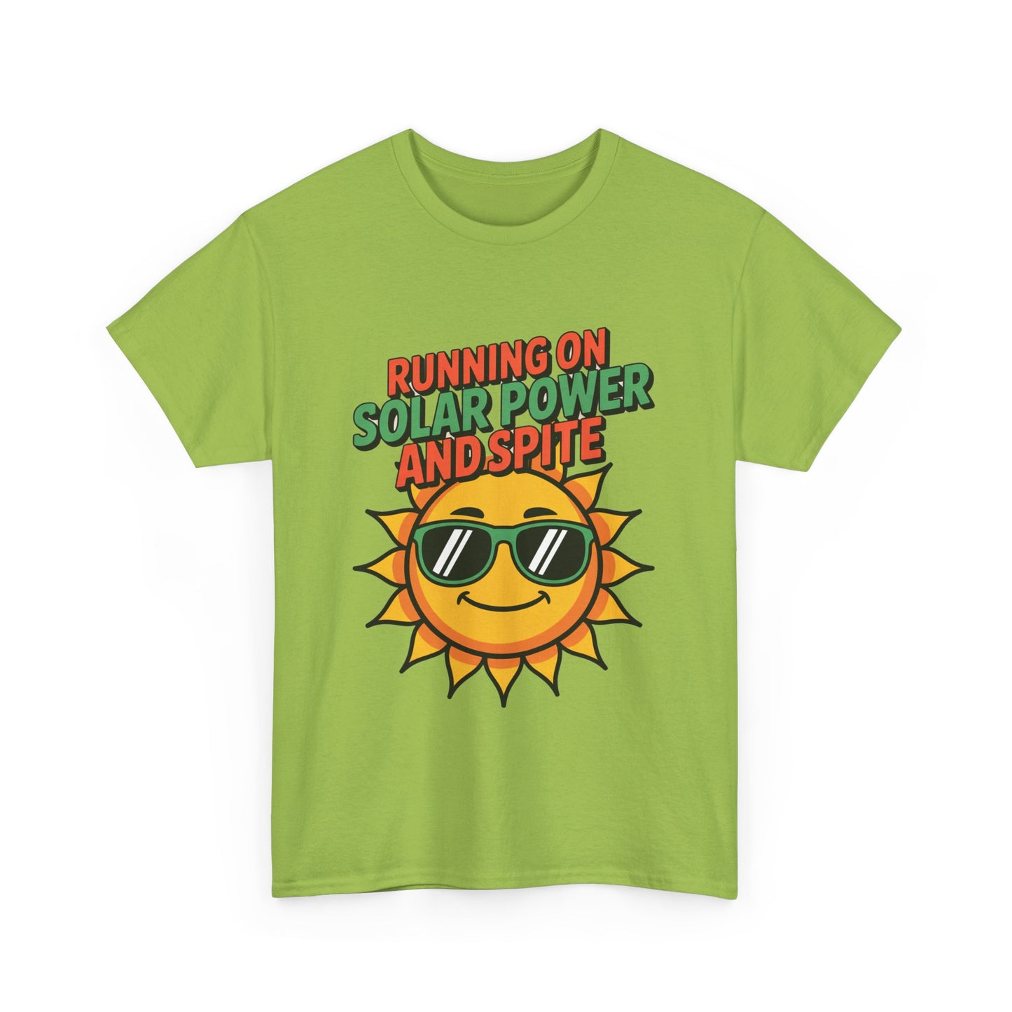 Running on Solar Power and Spite Eco Activist T-Shirt – Unisex Climate Change Tee
