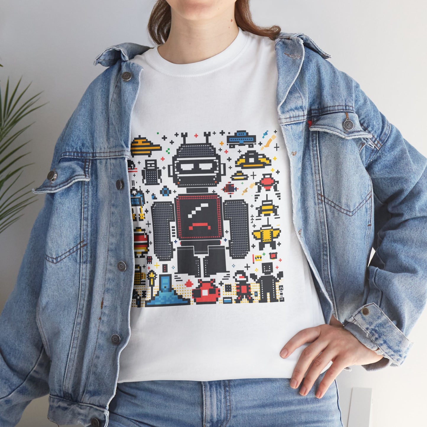 Bit Crusher Unisex Vintage Gamer Tee – Retro Pixel Art 80s T-Shirt