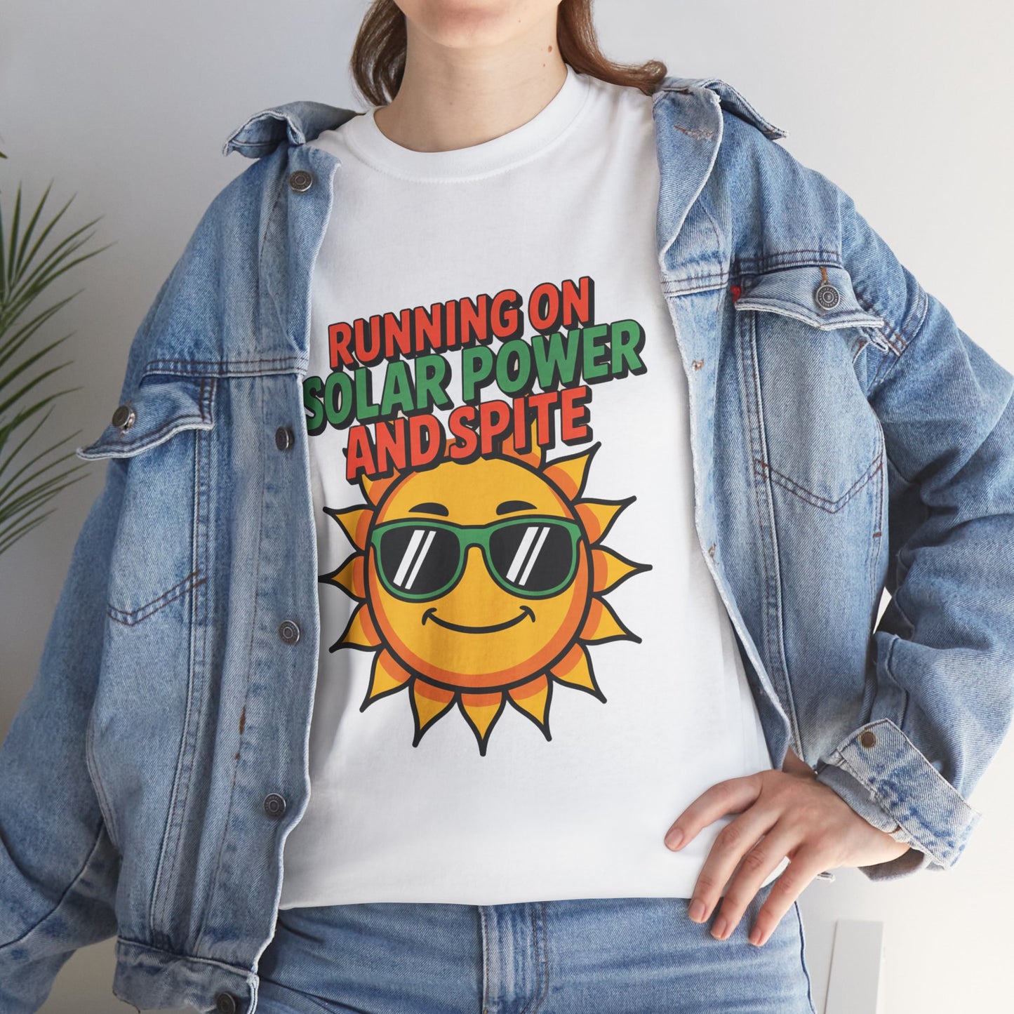 Running on Solar Power and Spite Eco Activist T-Shirt – Unisex Climate Change Tee