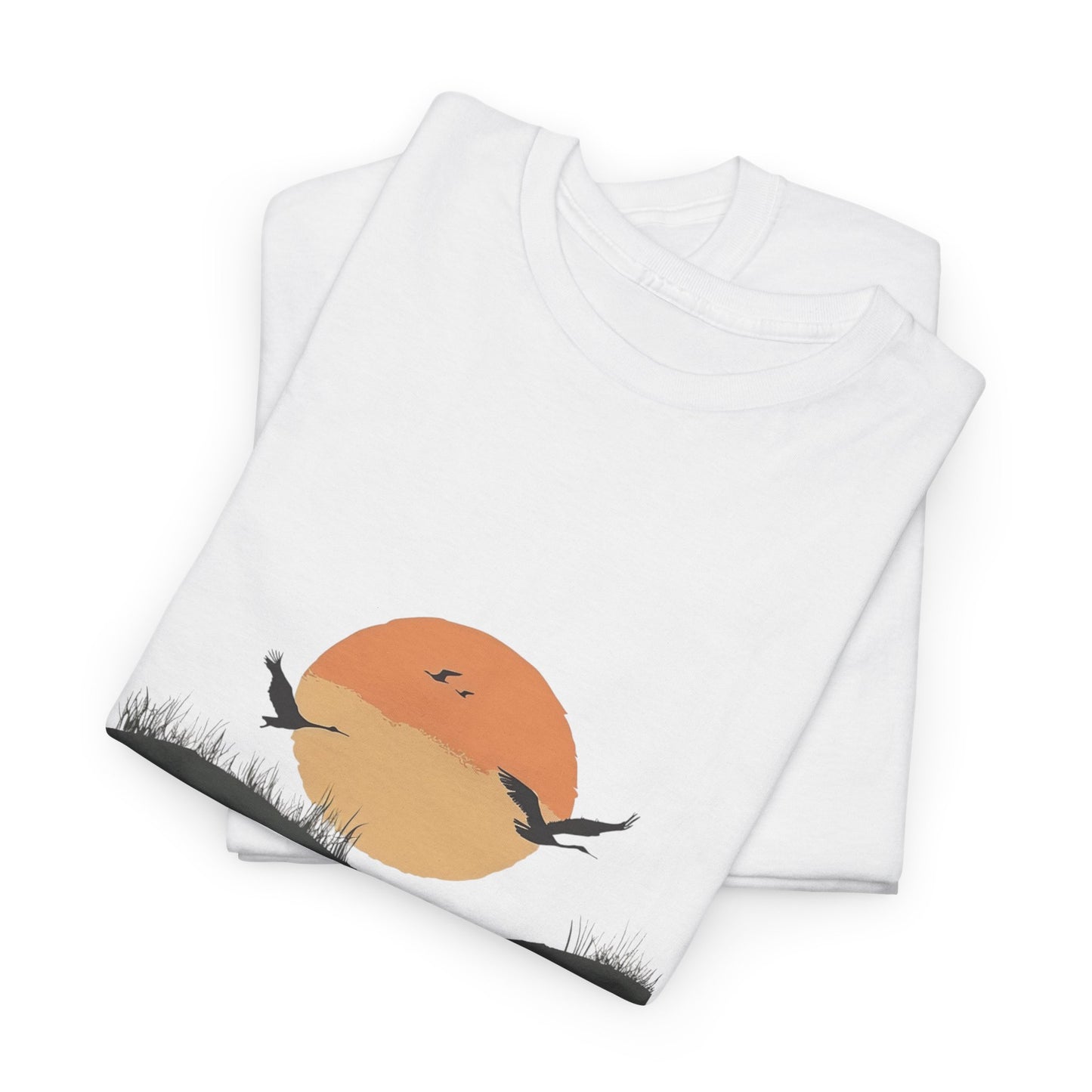 Sunset Over Still Water Nature Tee – Unisex Camping & Lakeside Adventure Shirt