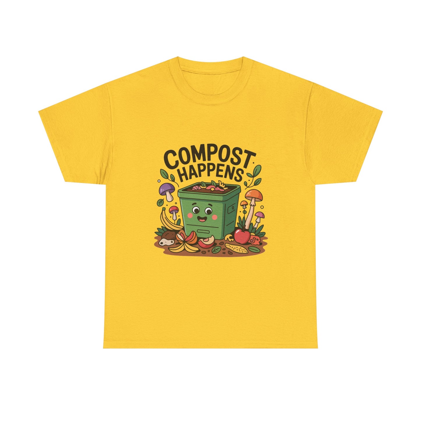 Compost Happens Funny Environmental T-Shirt – Unisex Eco-Friendly Lifestyle Tee