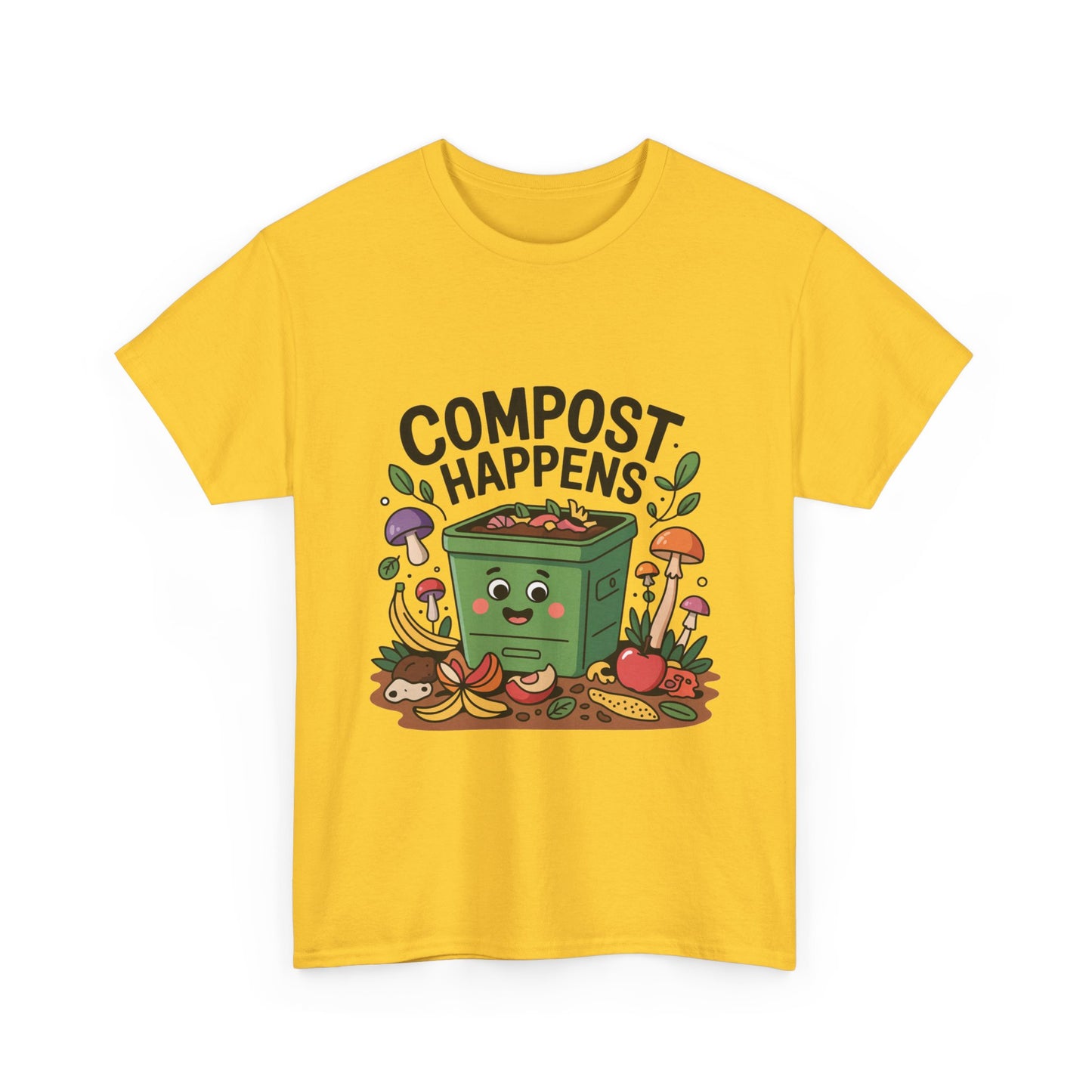 Compost Happens Funny Environmental T-Shirt – Unisex Eco-Friendly Lifestyle Tee