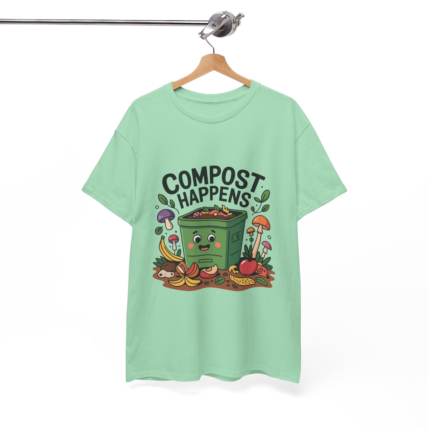 Compost Happens Funny Environmental T-Shirt – Unisex Eco-Friendly Lifestyle Tee