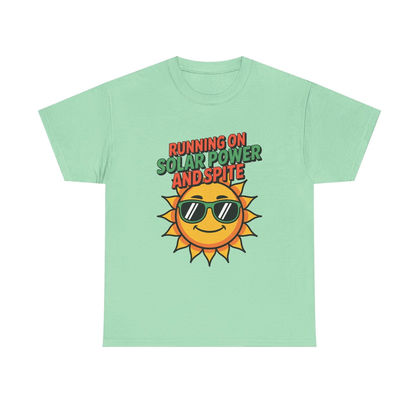 Running on Solar Power and Spite Eco Activist T-Shirt – Unisex Climate Change Tee