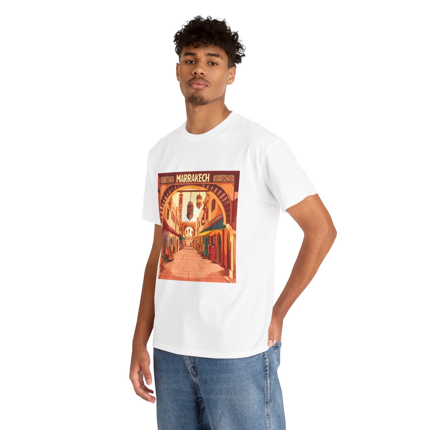 Moroccan Maze Unisex Travel T-Shirt – Morocco Cityscape Graphic Tee