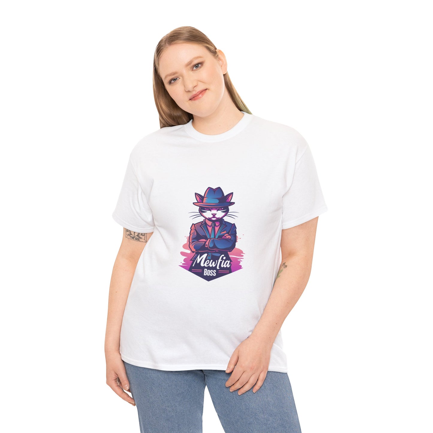 Meowfia Boss Funny Cat T-Shirt – Unisex Mafia Cat Pun Graphic Tee