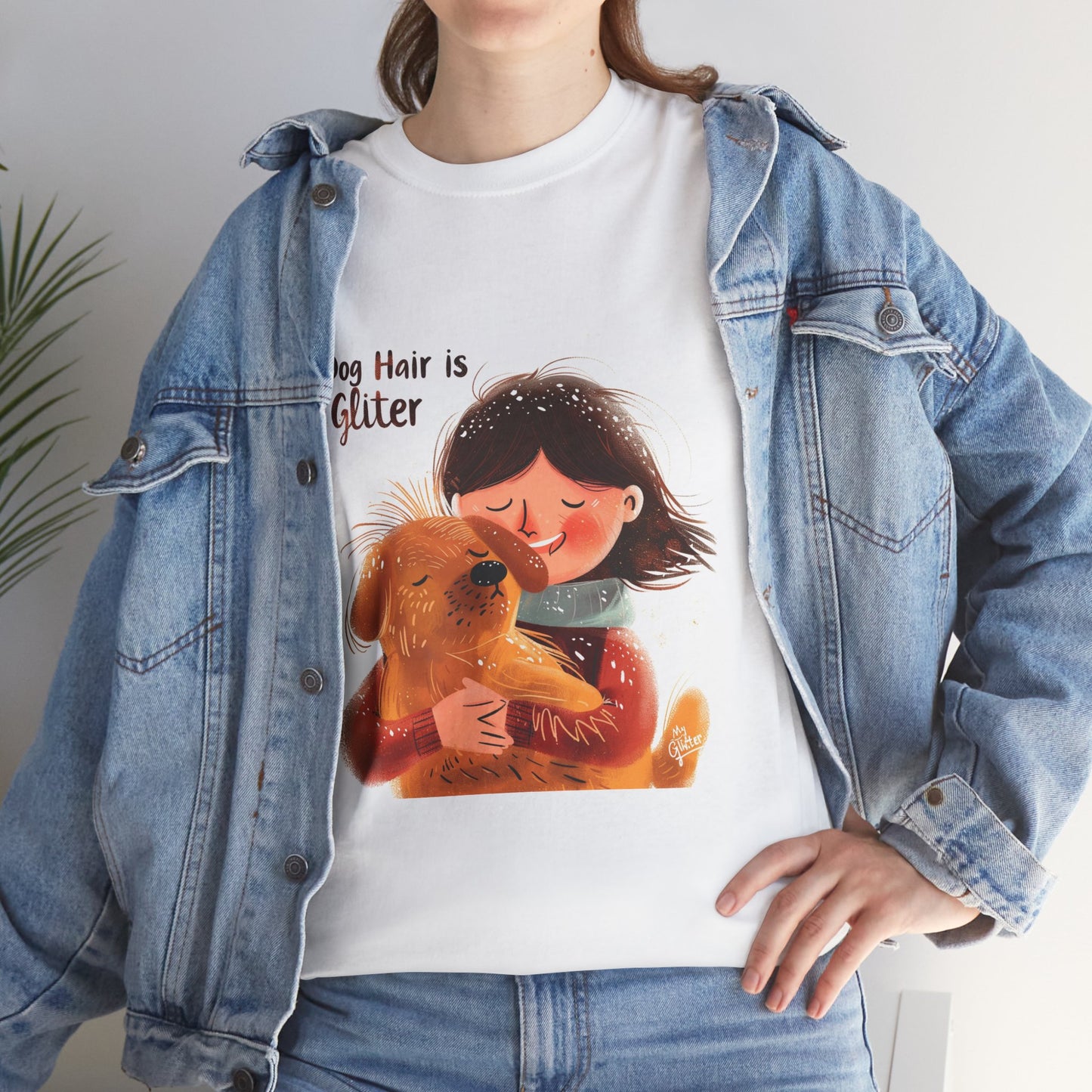 Dog Hair is My Glitter Funny Dog Lover T-Shirt – Unisex Pet Parent Tee