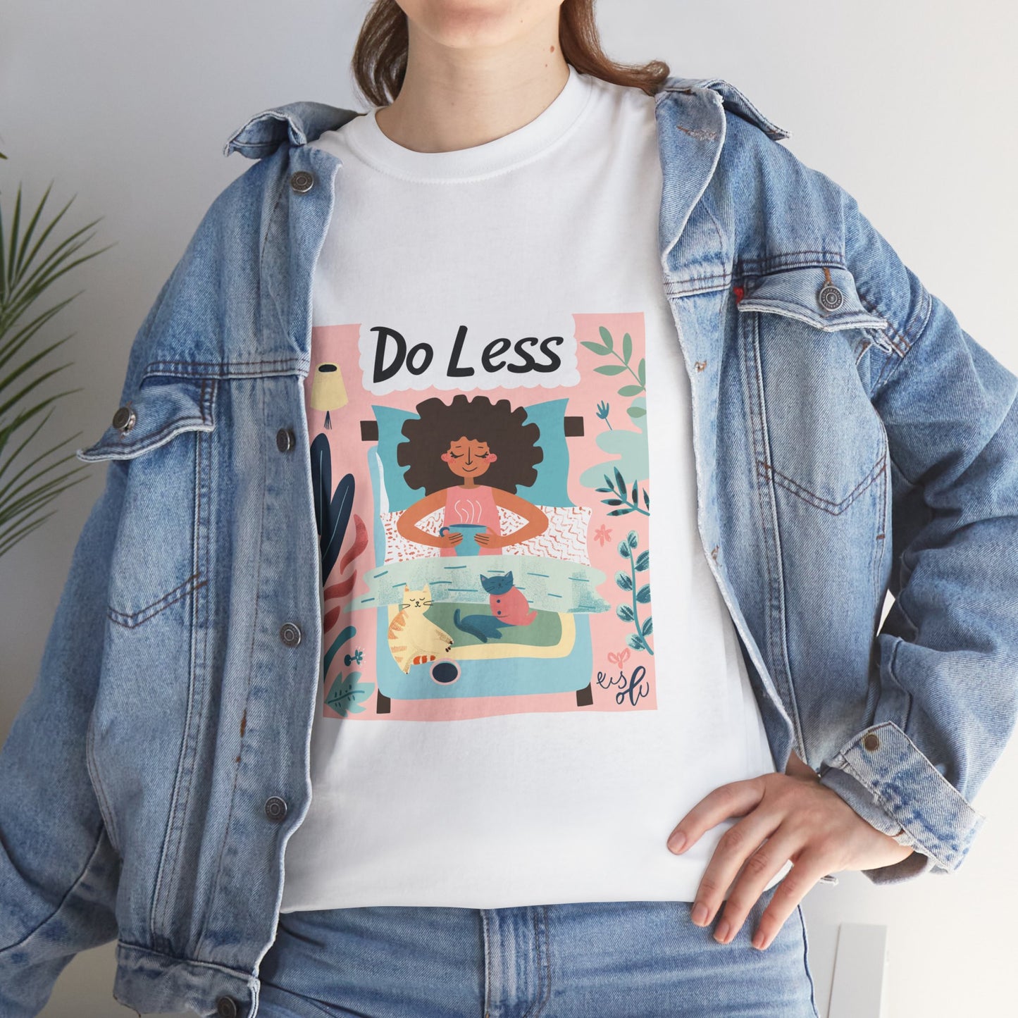 Do Less Women's Anti-Hustle Graphic Tee – Slow Living Relaxation T-Shirt