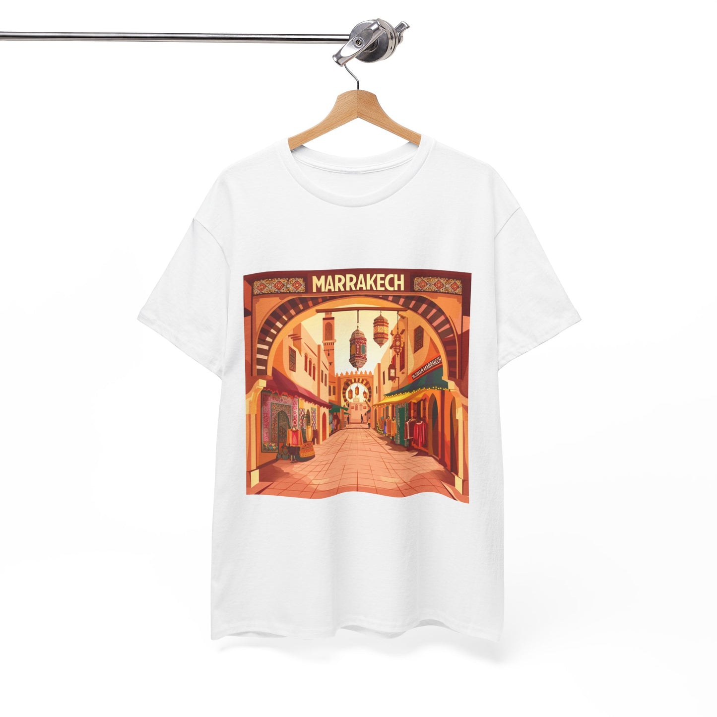 Moroccan Maze Unisex Travel T-Shirt – Morocco Cityscape Graphic Tee
