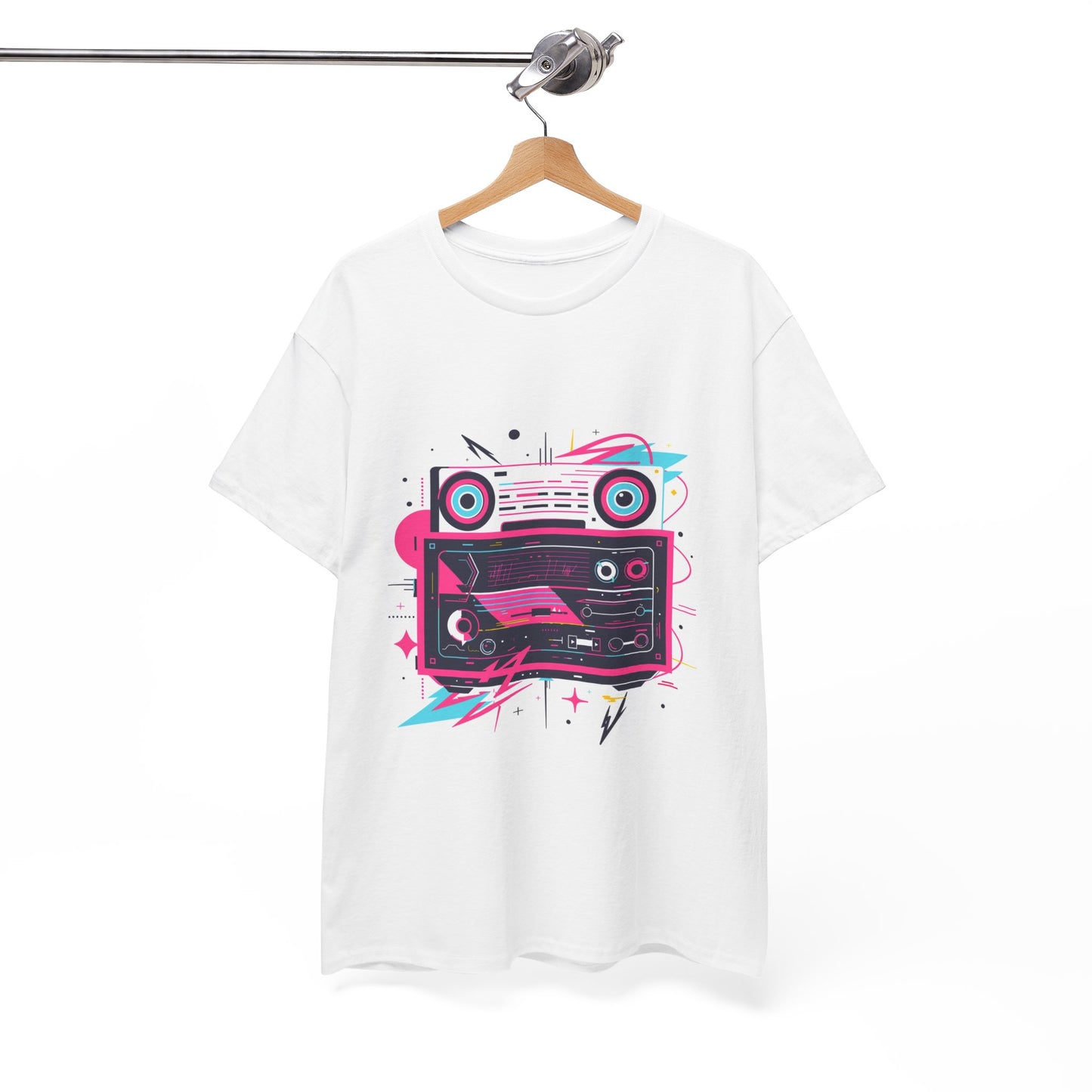 Boom Box 80s Music Lover Tee – Unisex Retro Cassette Player T-Shirt