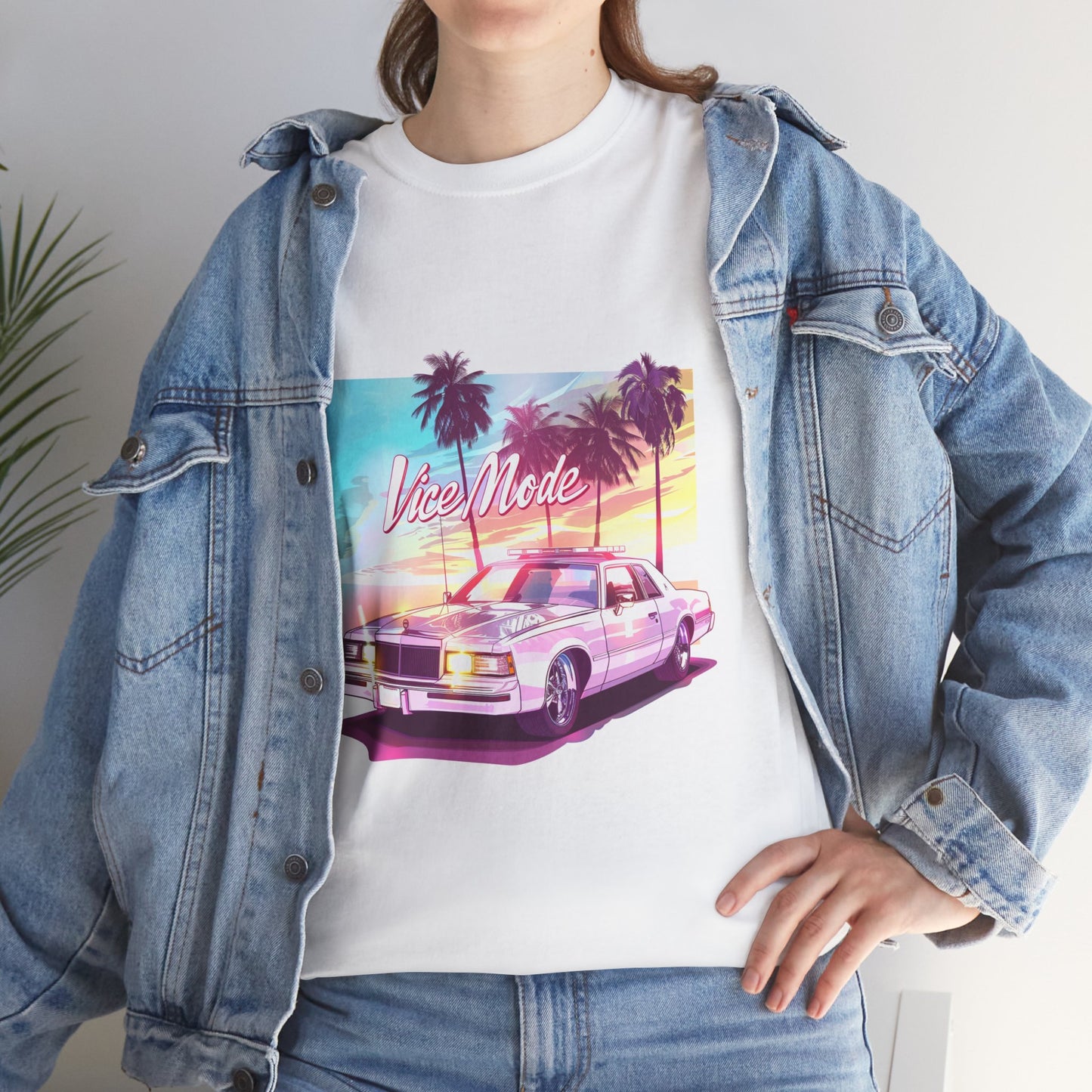 Vice Mode Unisex 80s Retro Tee – Neon Miami Aesthetic T-Shirt