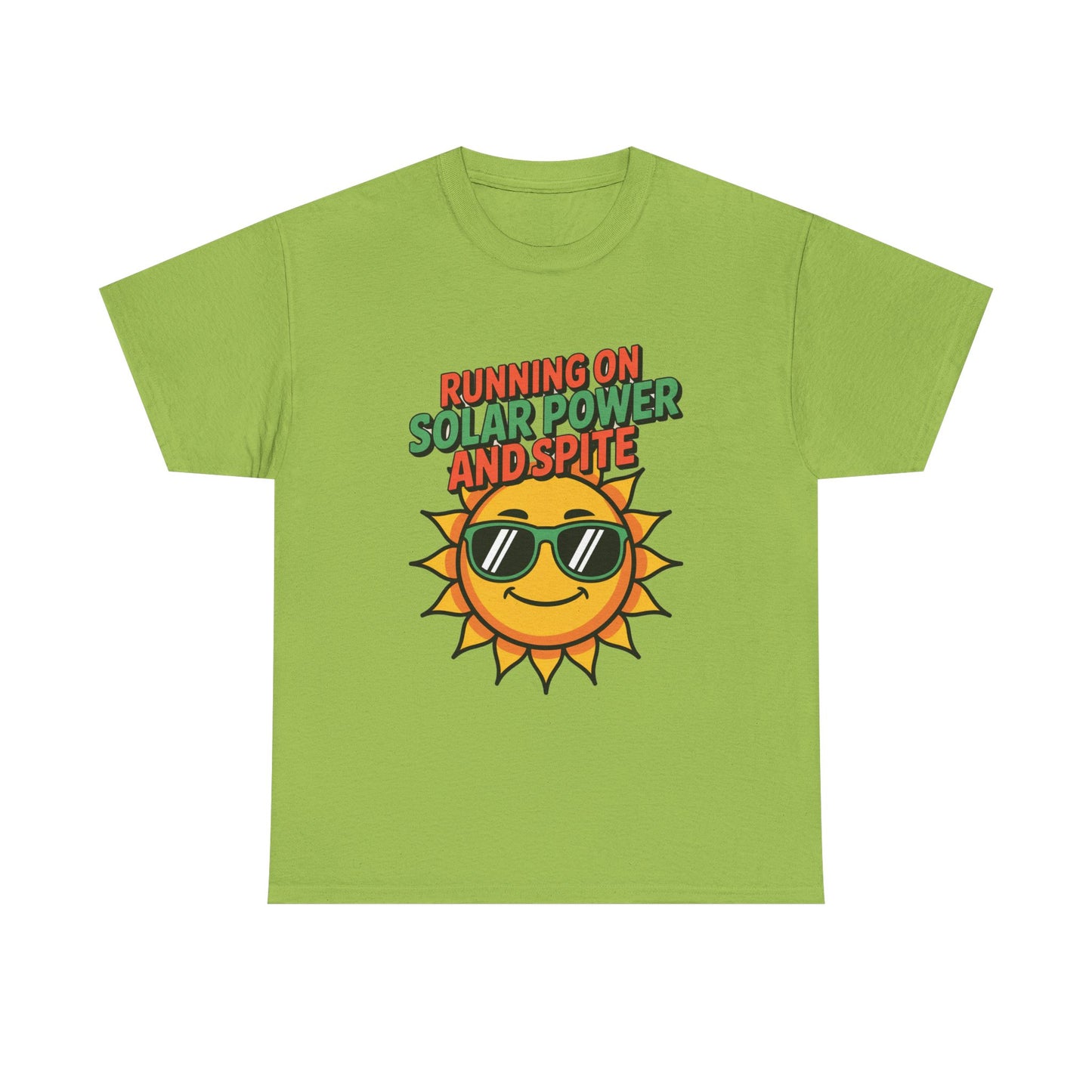 Running on Solar Power and Spite Eco Activist T-Shirt – Unisex Climate Change Tee