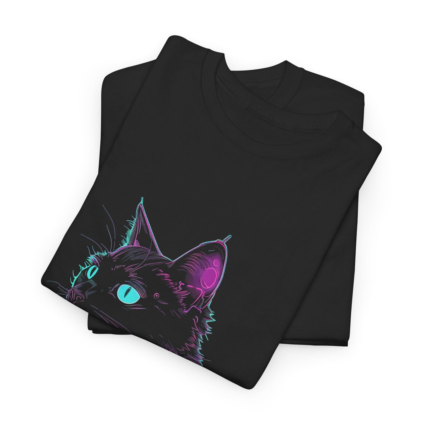 Tech Cat Cyberpet Futuristic Neon Tee – Cyberpunk Graphic T-Shirt (Unisex)