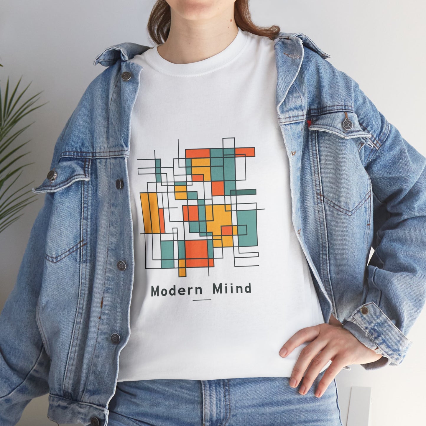 Modern Mind Unisex Art Tee – Mondrian-Inspired Wearable Art Graphic T-Shirt