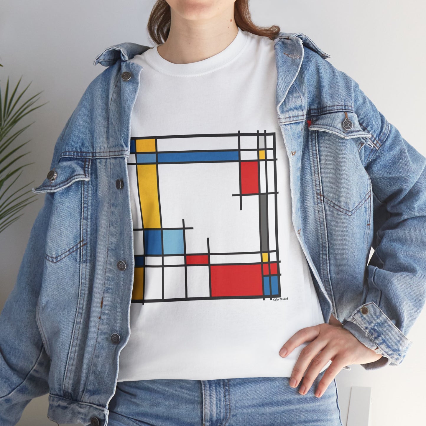 Color Blocked Modern Art T-Shirt – Unisex Mondrian-Inspired Color Block Tee