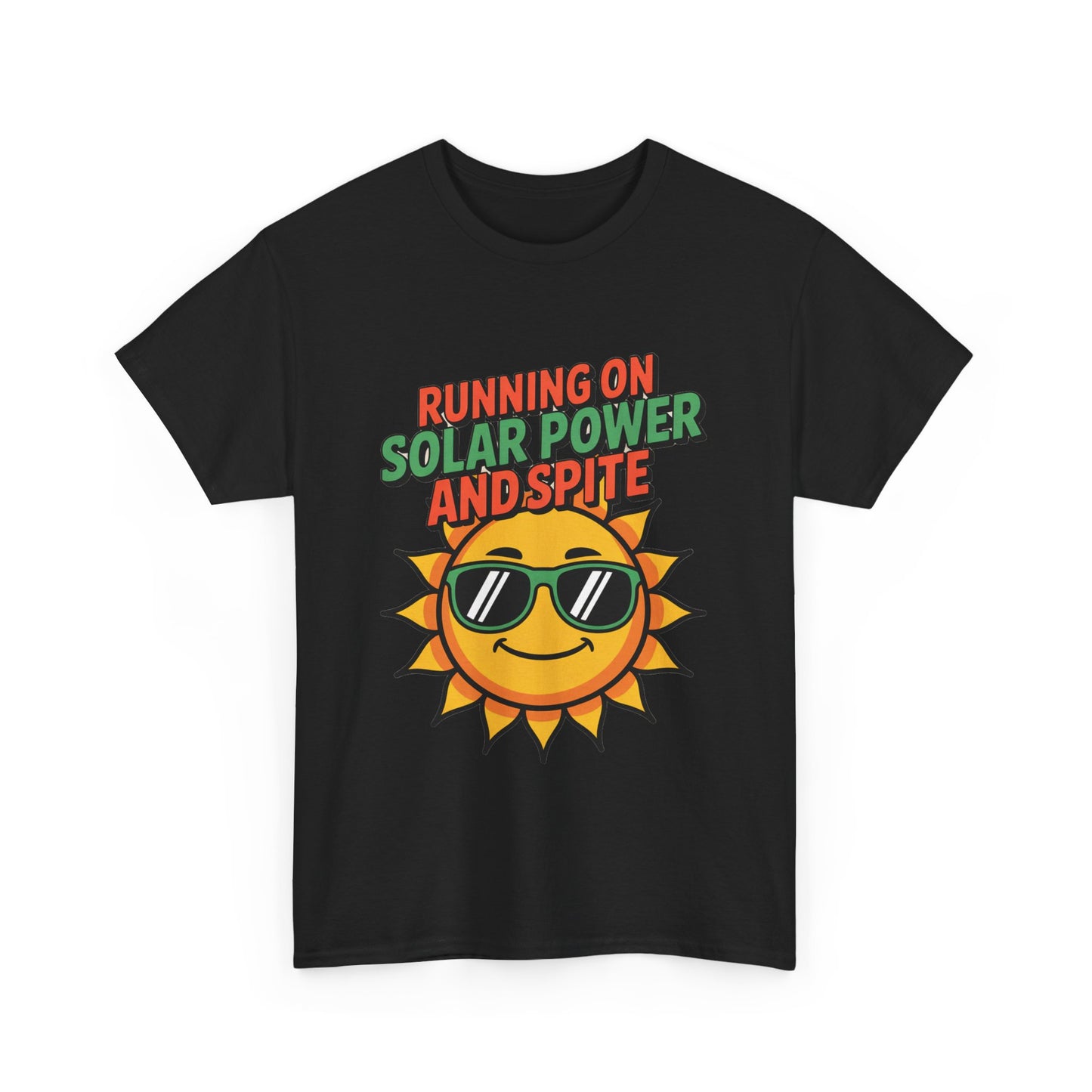 Running on Solar Power and Spite Eco Activist T-Shirt – Unisex Climate Change Tee