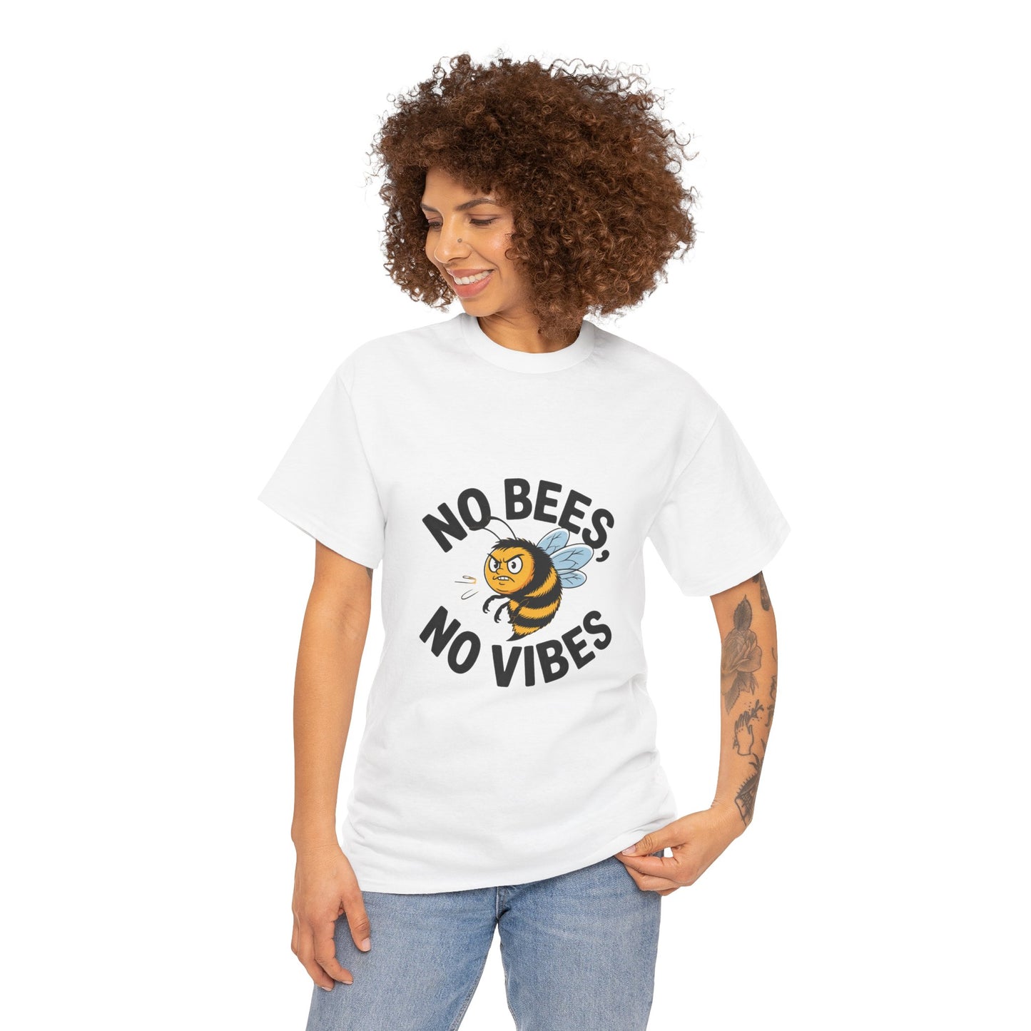 No Bees, No Vibes Unisex Environmental T-Shirt – Save the Bees Climate Tee
