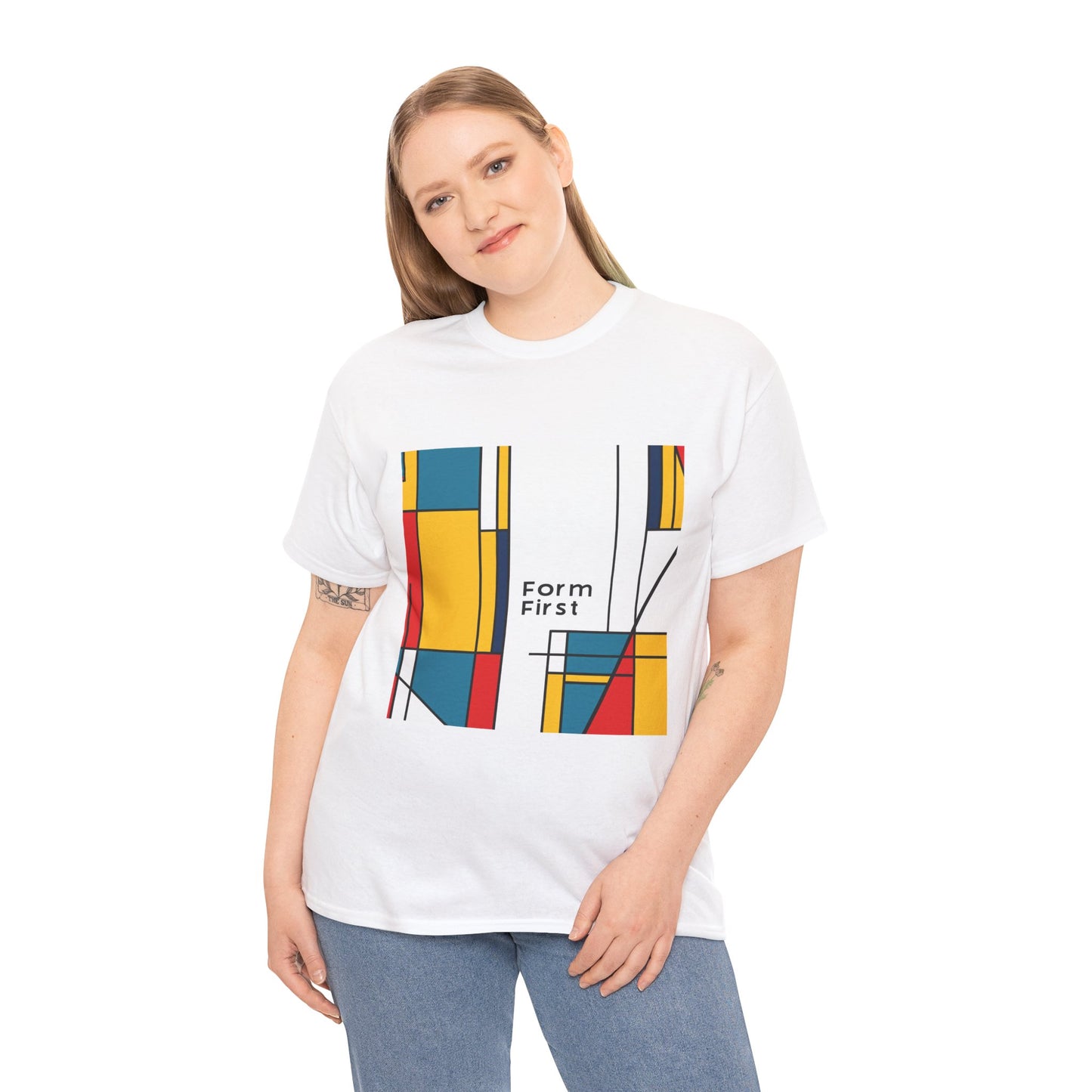 Form First Unisex Art T-Shirt – Bauhaus & Mondrian Modernism Graphic Tee