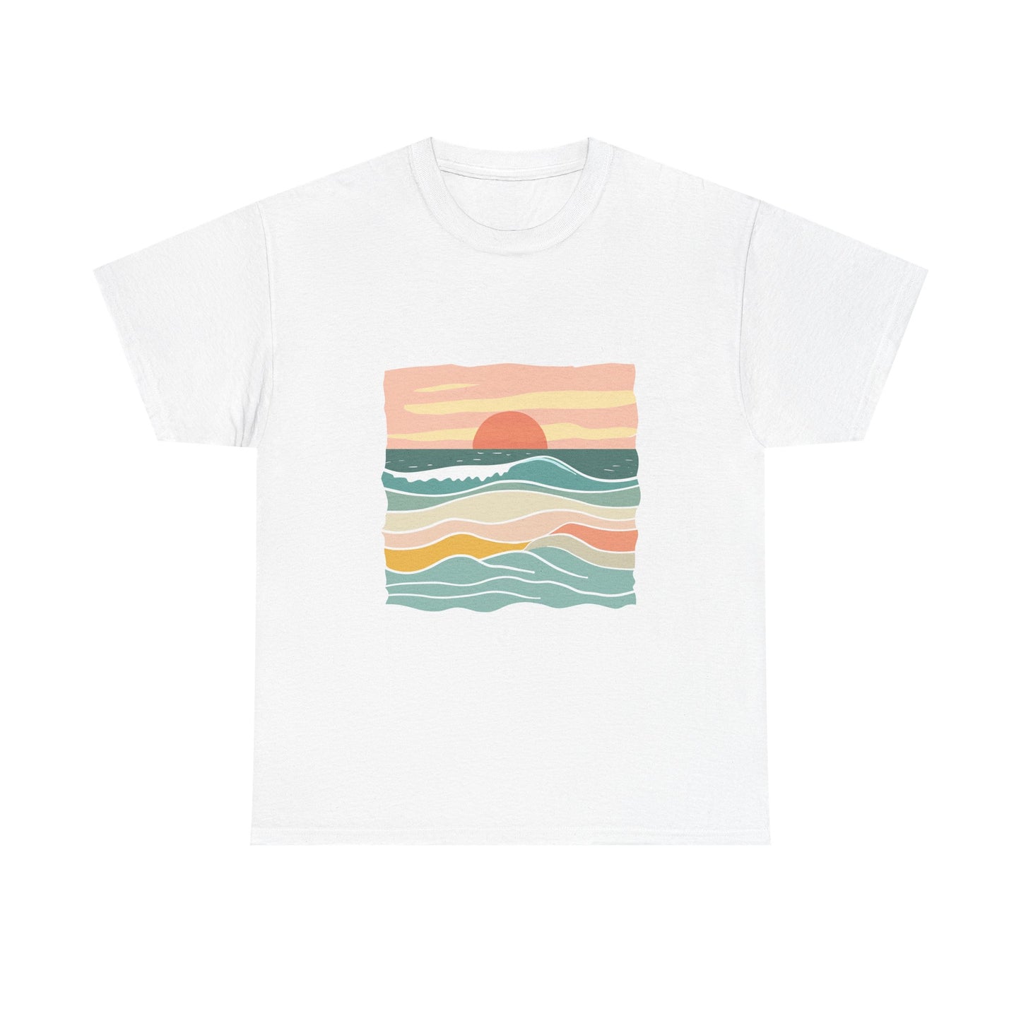 Peace Comes in Waves Nature Tee – Unisex Beach & Camping Graphic T-Shirt