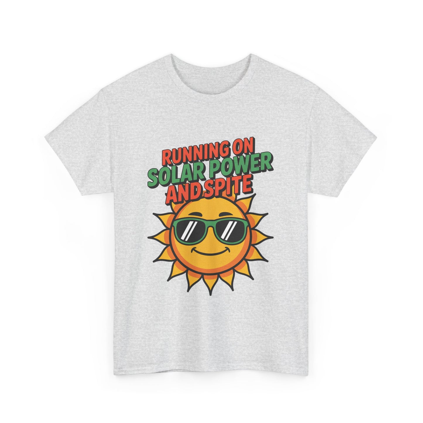 Running on Solar Power and Spite Eco Activist T-Shirt – Unisex Climate Change Tee