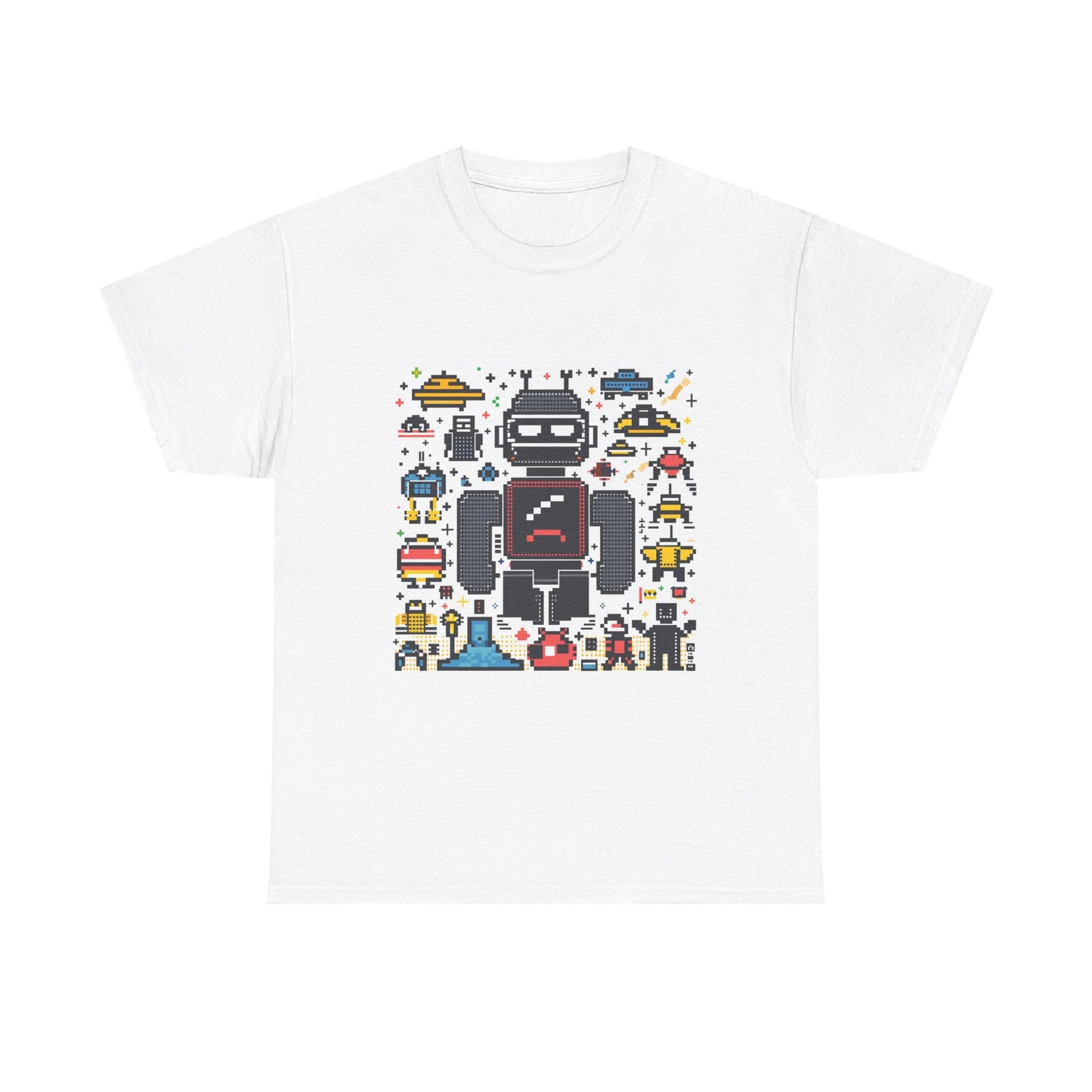 Bit Crusher Unisex Vintage Gamer Tee – Retro Pixel Art 80s T-Shirt