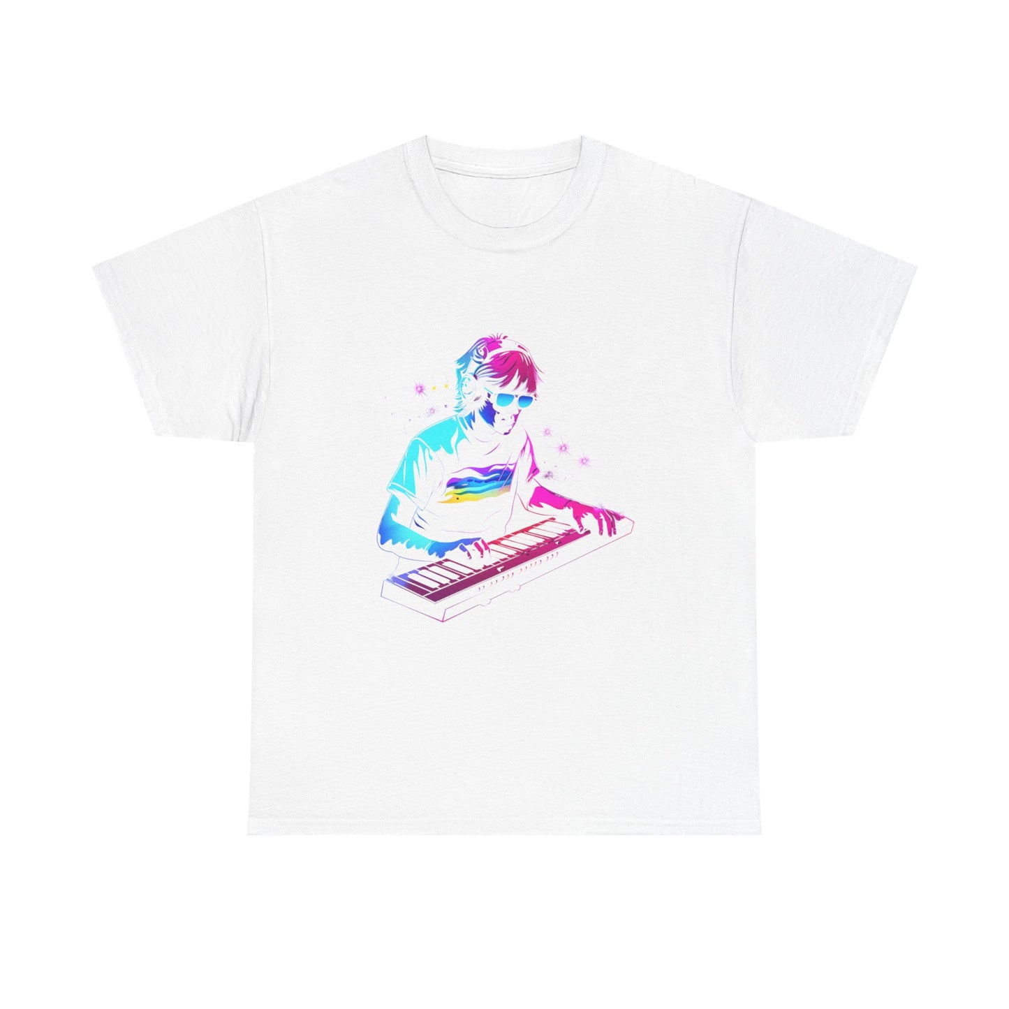 Keytar King Unisex Retro 80s T-Shirt – Synthwave Music Graphic Tee