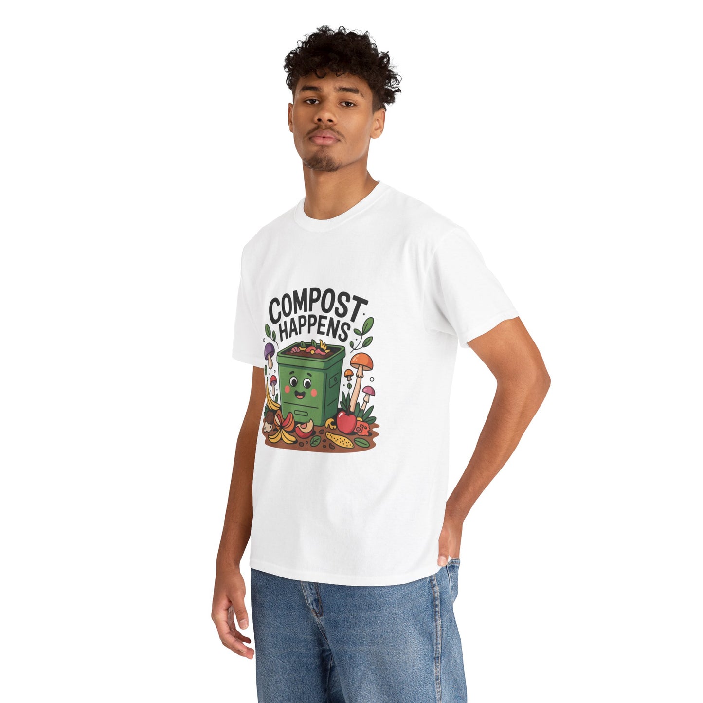Compost Happens Funny Environmental T-Shirt – Unisex Eco-Friendly Lifestyle Tee
