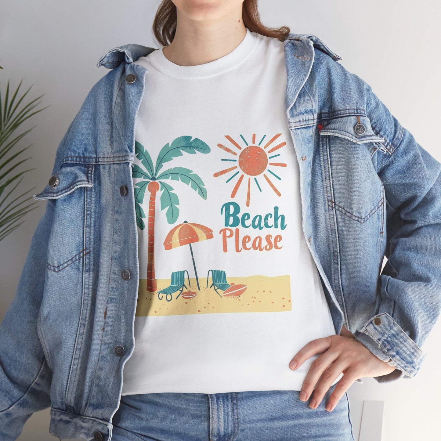 Beach Please Summer Humor Tee – Women's Ocean & Vacation T-Shirt