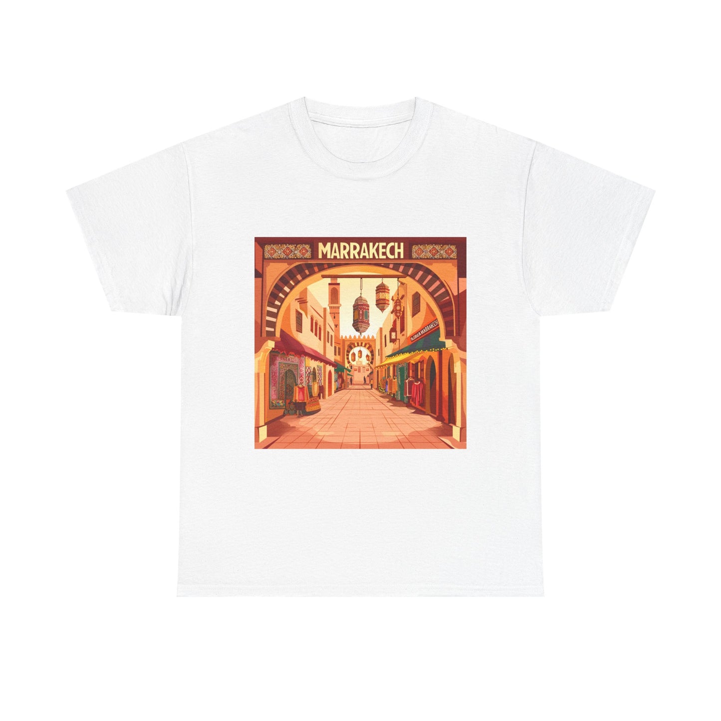Moroccan Maze Unisex Travel T-Shirt – Morocco Cityscape Graphic Tee