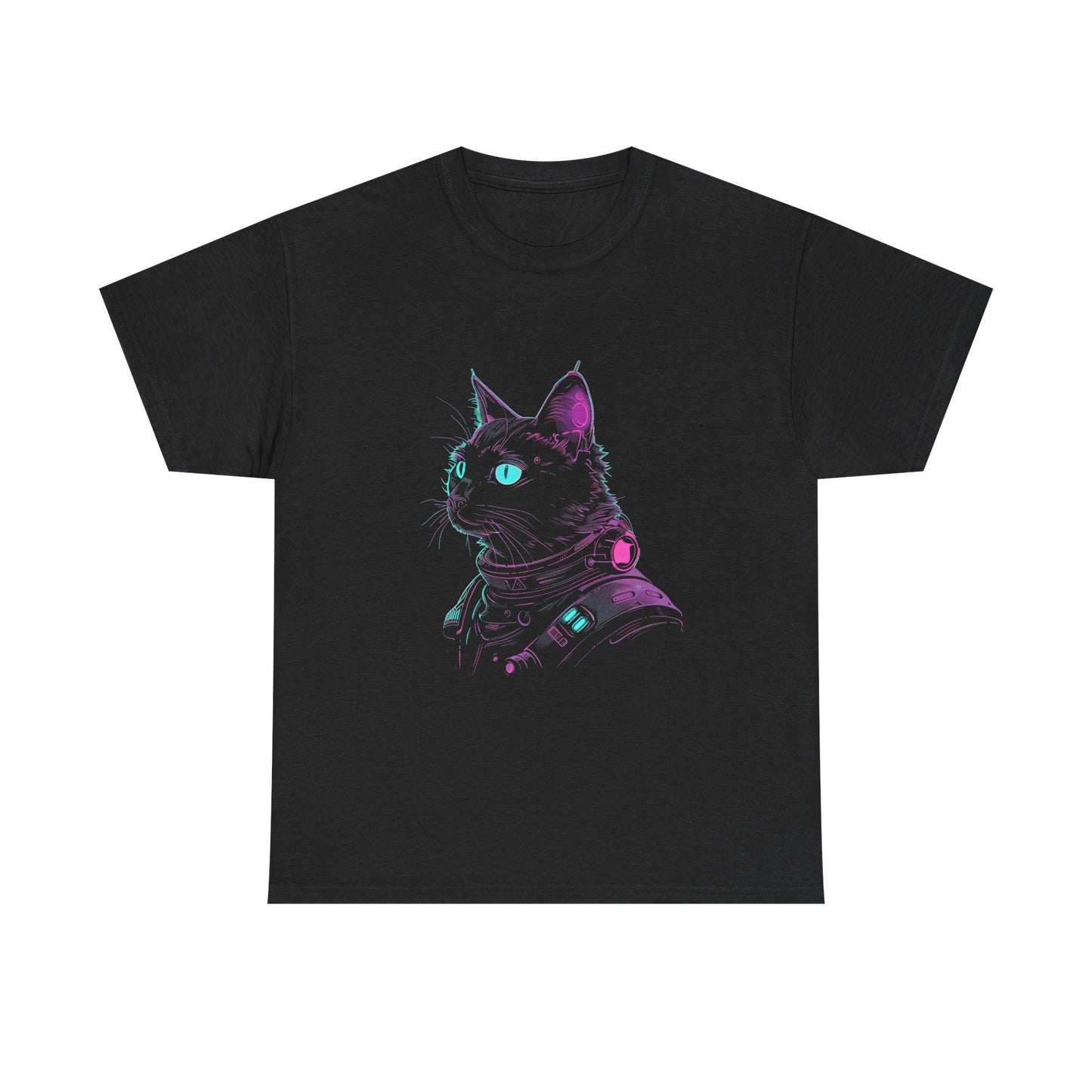 Tech Cat Cyberpet Futuristic Neon Tee – Cyberpunk Graphic T-Shirt (Unisex)