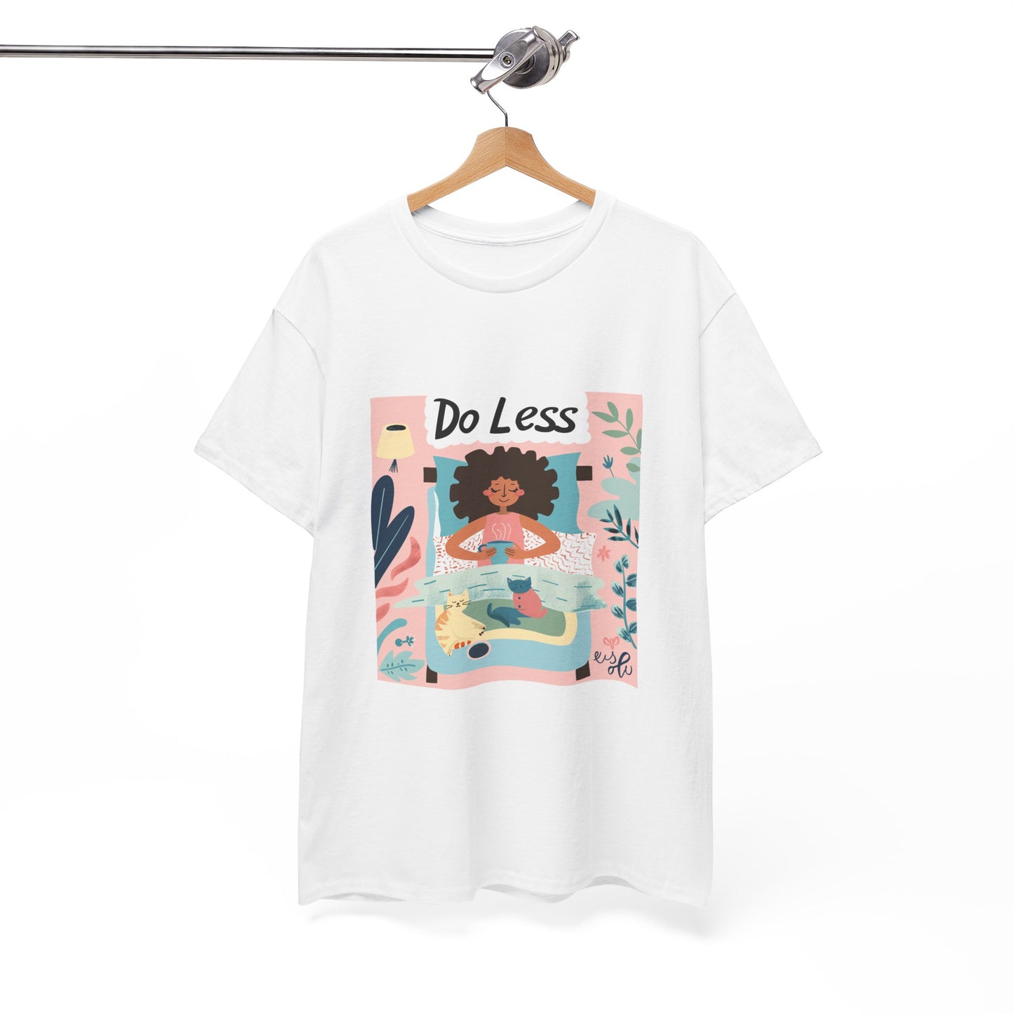Do Less Women's Anti-Hustle Graphic Tee – Slow Living Relaxation T-Shirt