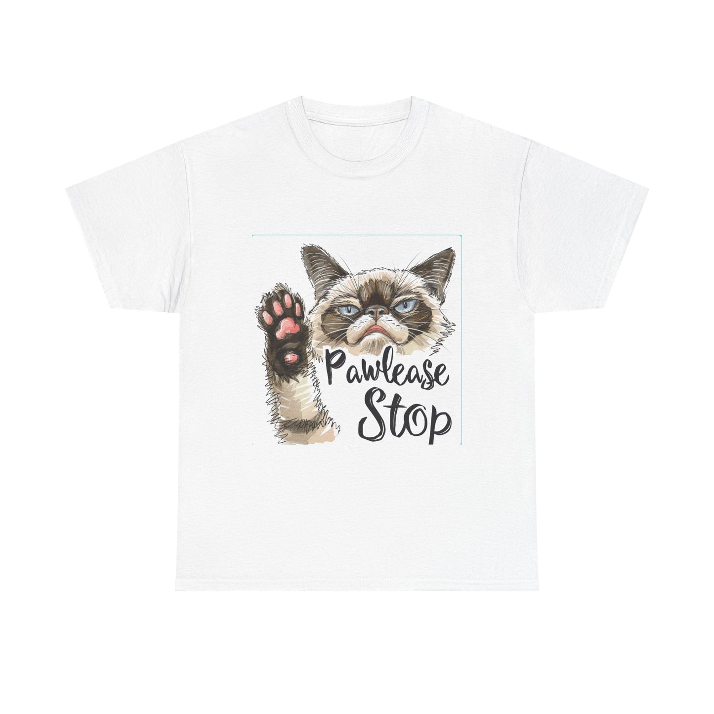 Pawlease Stop Funny Cat Pun T-Shirt – Unisex Kitty Attitude Tee