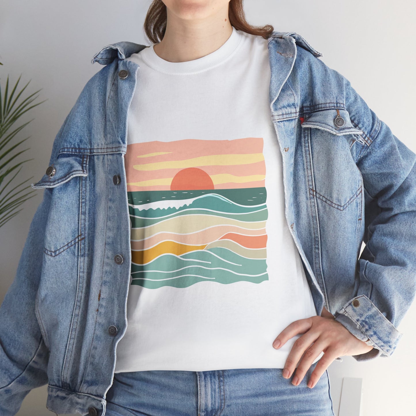 Peace Comes in Waves Nature Tee – Unisex Beach & Camping Graphic T-Shirt