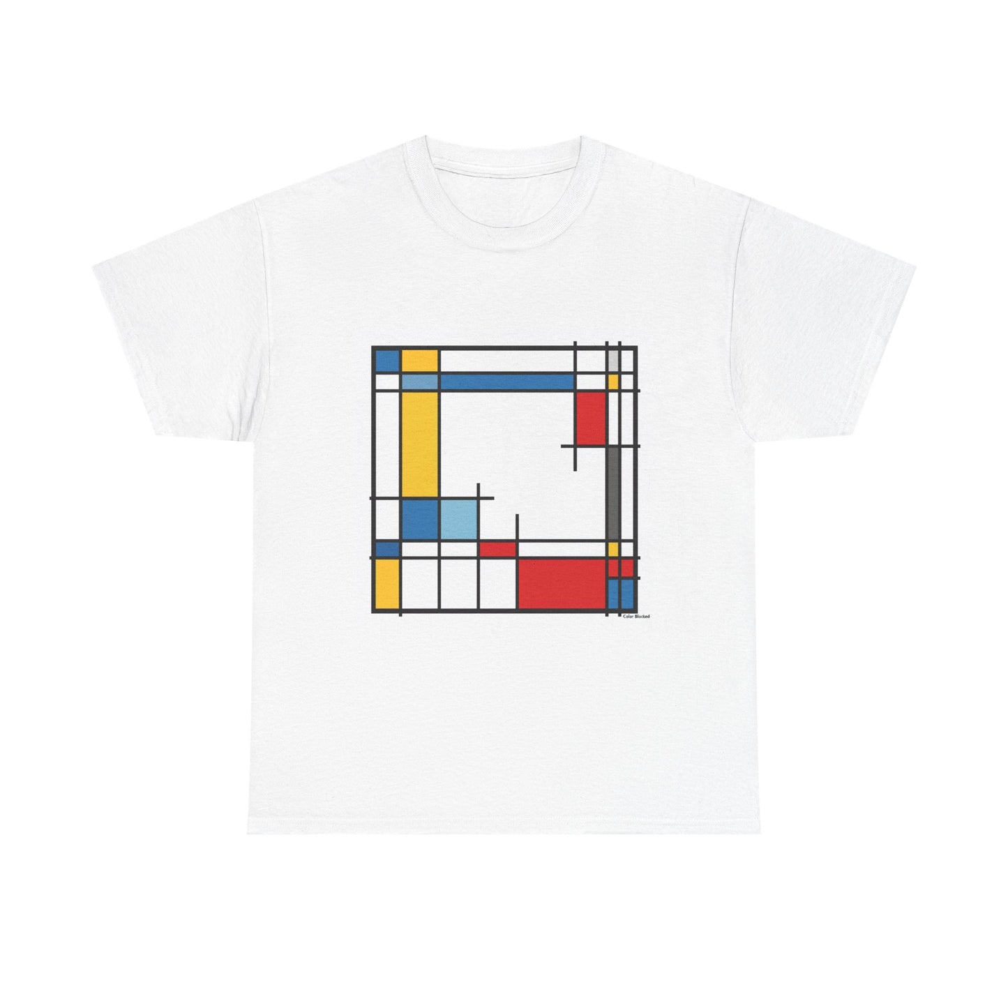 Color Blocked Modern Art T-Shirt – Unisex Mondrian-Inspired Color Block Tee