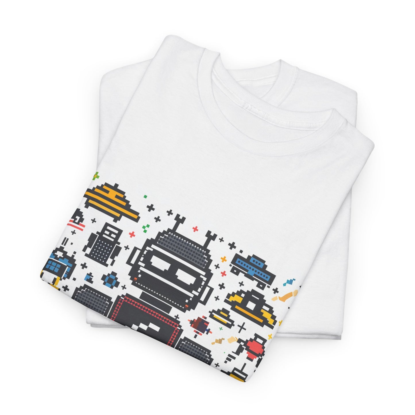 Bit Crusher Unisex Vintage Gamer Tee – Retro Pixel Art 80s T-Shirt