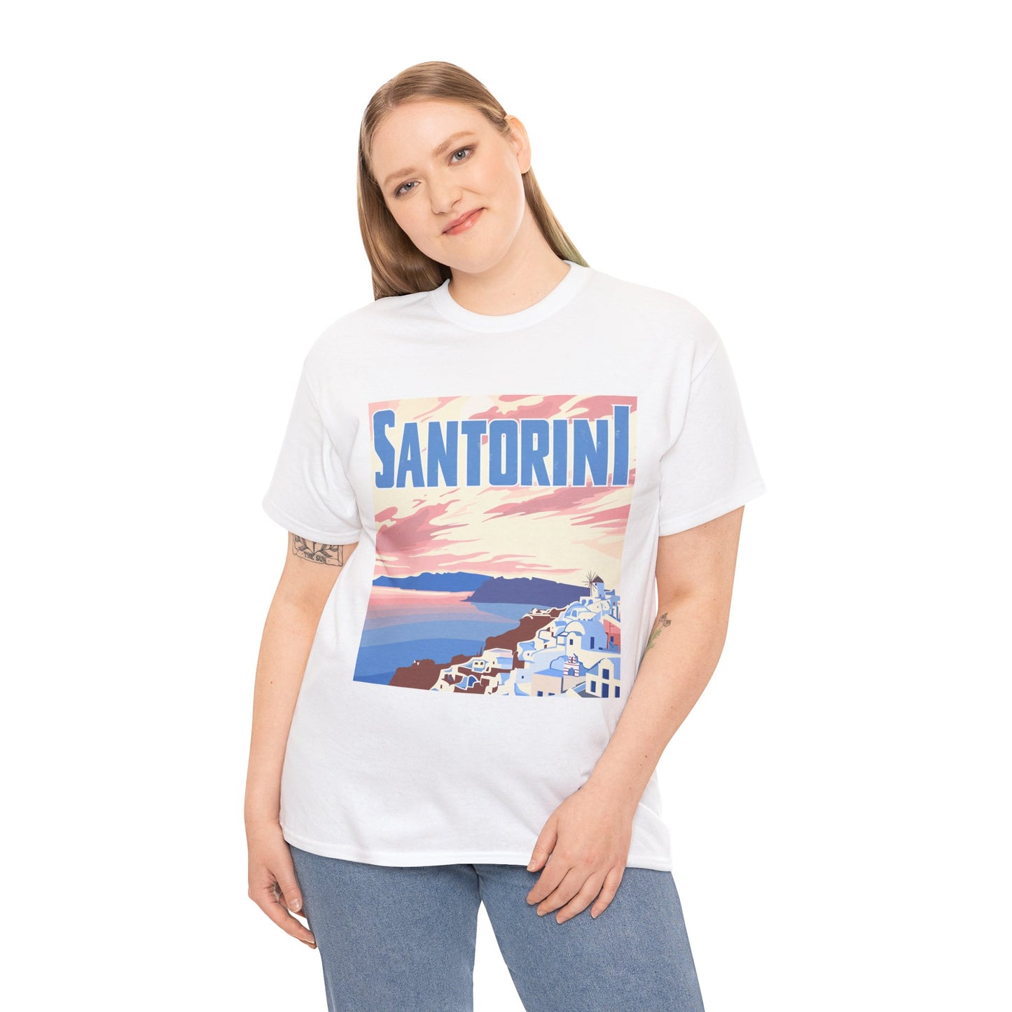 Sunset in Santorini Unisex Greece Travel T-Shirt – Urban Adventure Graphic Tee