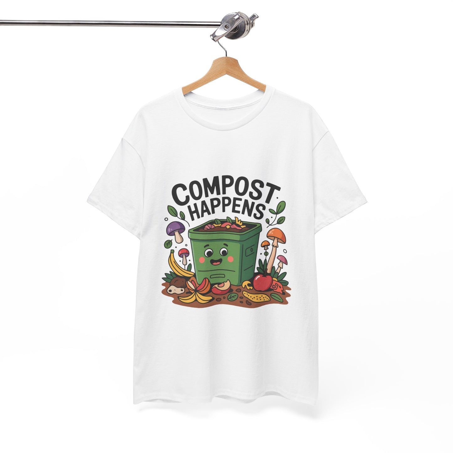Compost Happens Funny Environmental T-Shirt – Unisex Eco-Friendly Lifestyle Tee