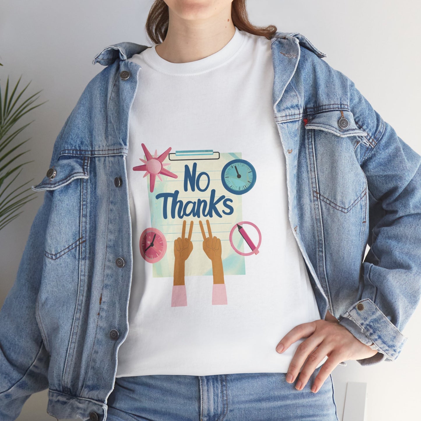 No Thanks Women's Anti-Hustle Statement Tee – Slow Living Humor T-Shirt