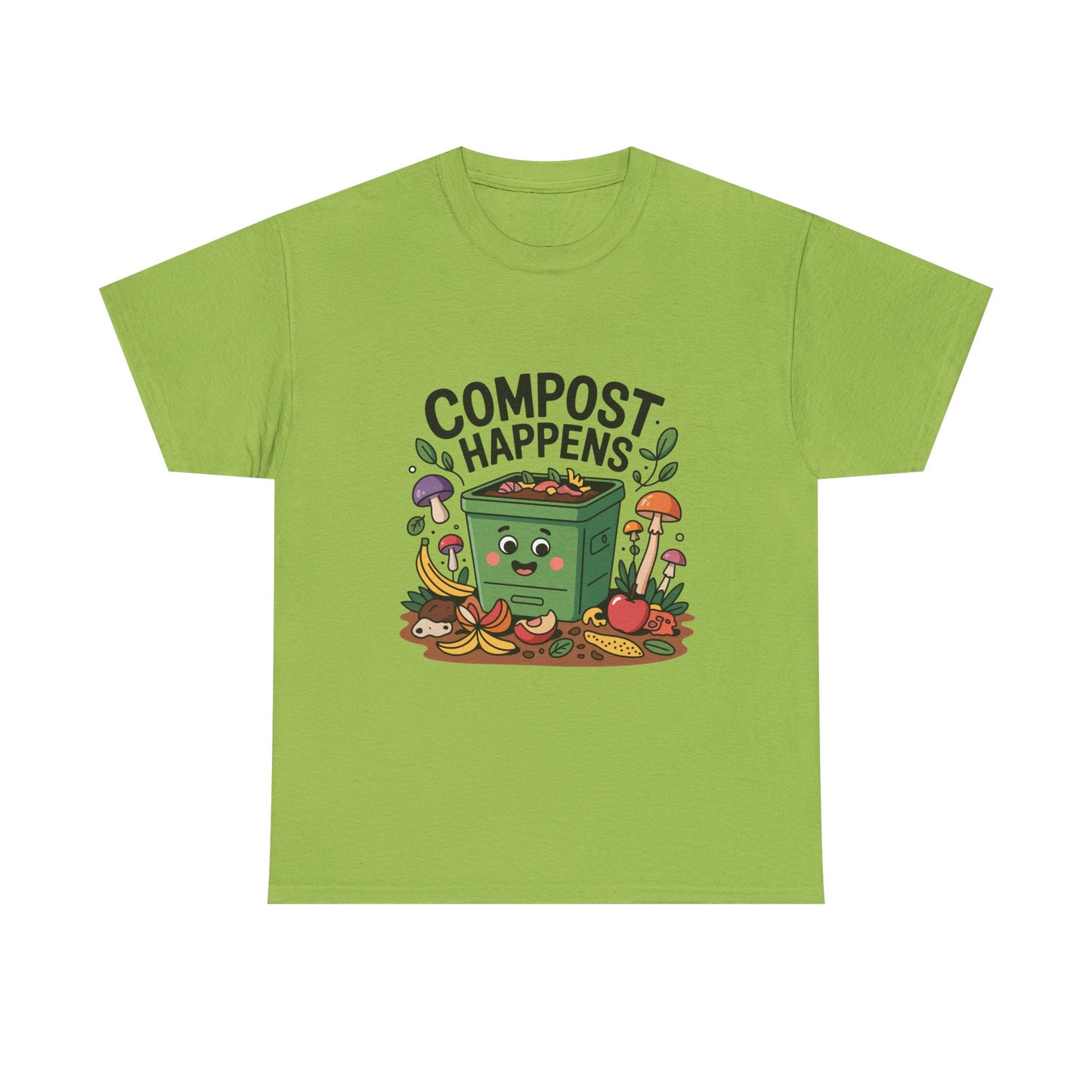 Compost Happens Funny Environmental T-Shirt – Unisex Eco-Friendly Lifestyle Tee