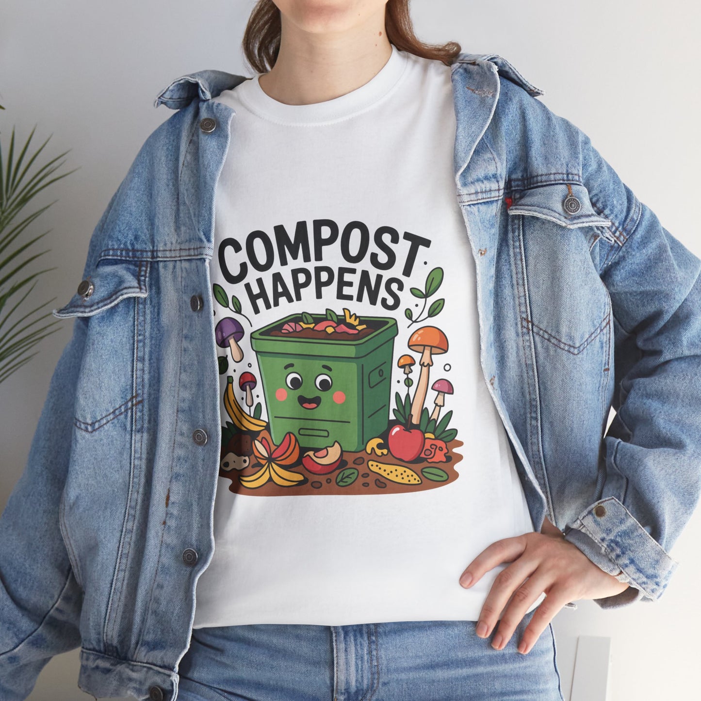 Compost Happens Funny Environmental T-Shirt – Unisex Eco-Friendly Lifestyle Tee