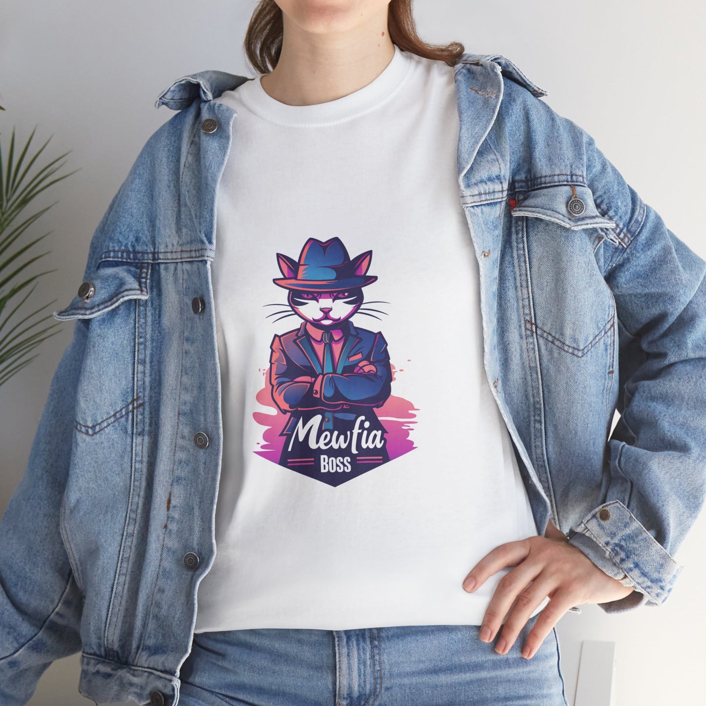 Meowfia Boss Funny Cat T-Shirt – Unisex Mafia Cat Pun Graphic Tee