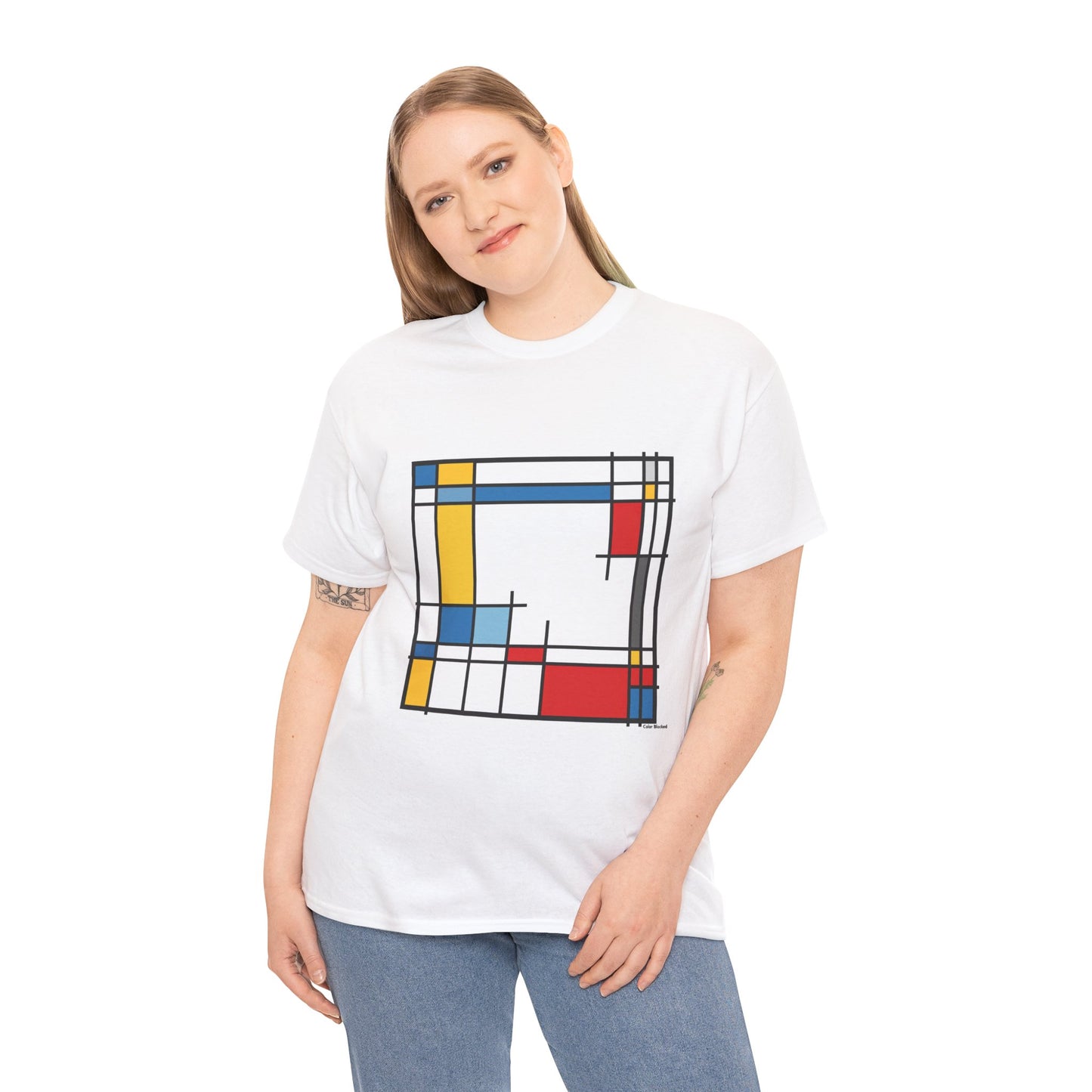Color Blocked Modern Art T-Shirt – Unisex Mondrian-Inspired Color Block Tee
