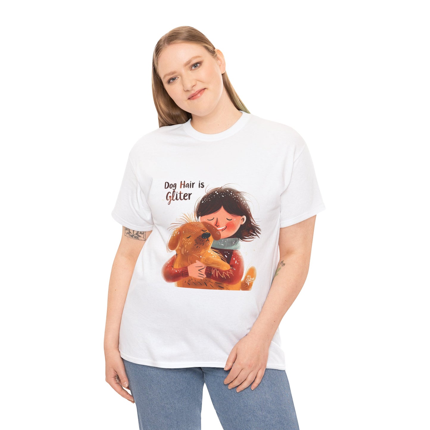 Dog Hair is My Glitter Funny Dog Lover T-Shirt – Unisex Pet Parent Tee