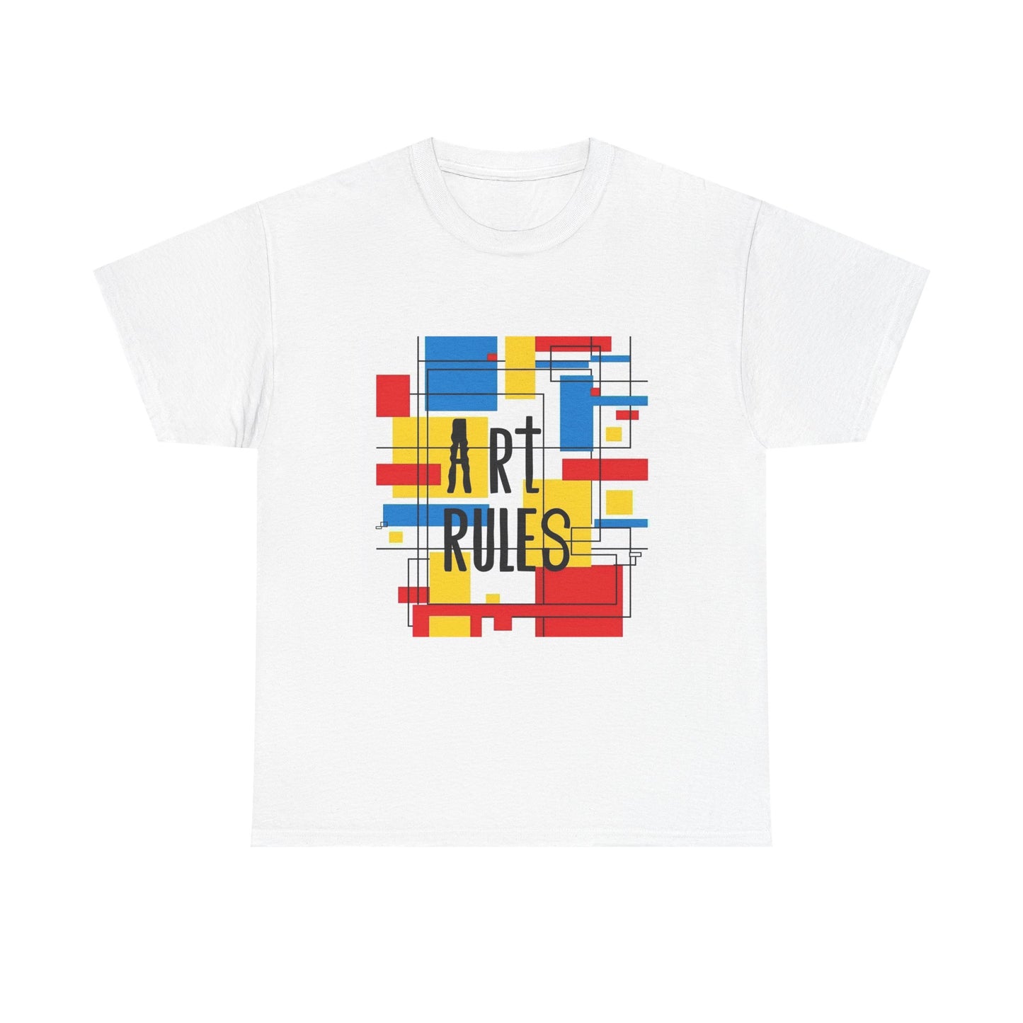 Art Rules Wearable Art Graphic Tee – Unisex Mondrian Inspired Statement Shirt