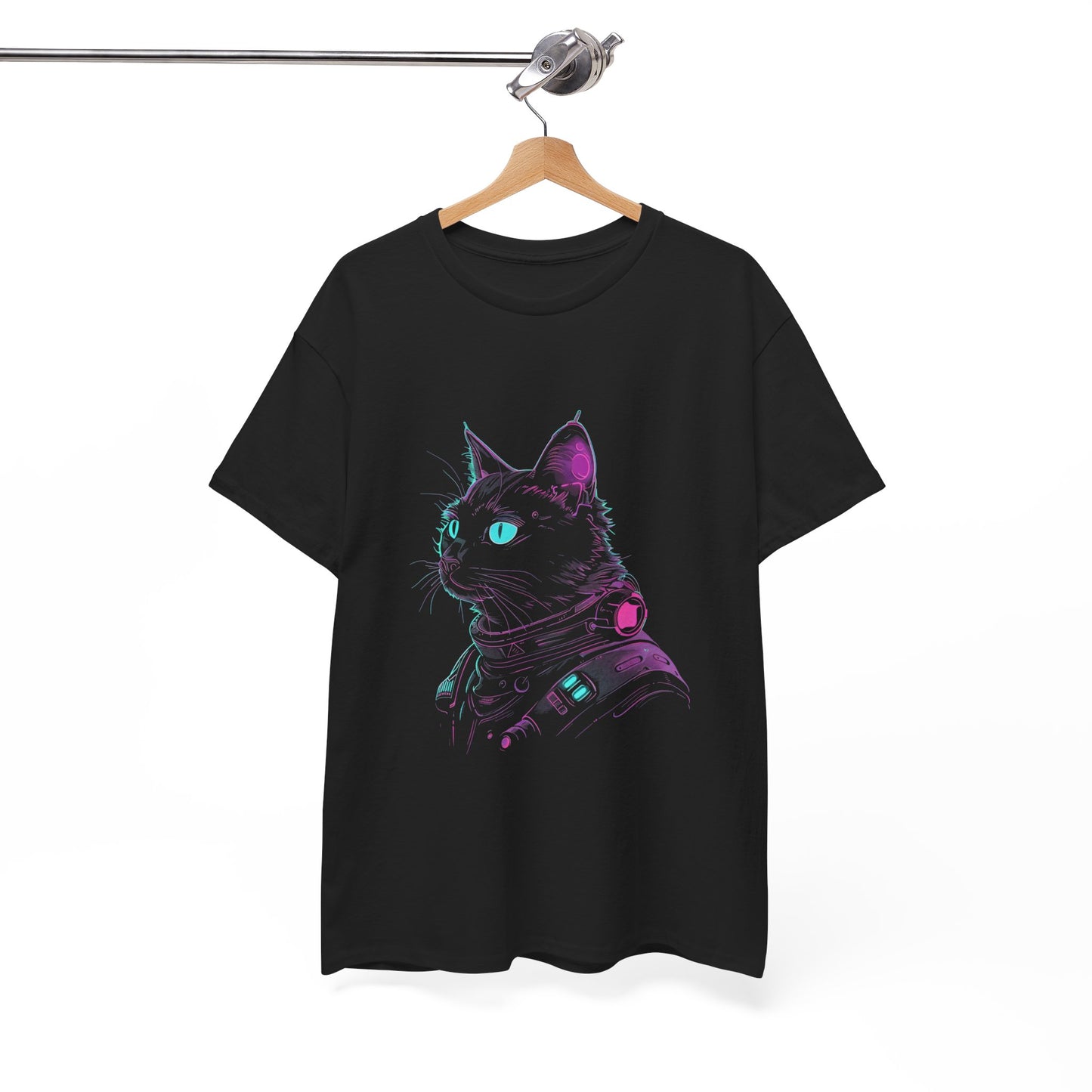 Tech Cat Cyberpet Futuristic Neon Tee – Cyberpunk Graphic T-Shirt (Unisex)