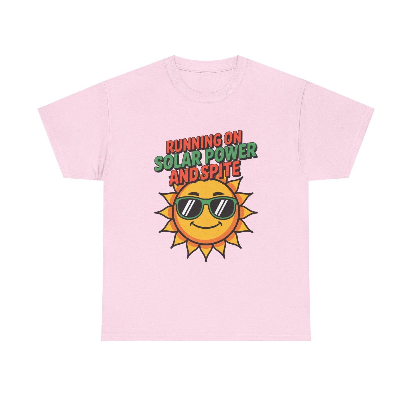 Running on Solar Power and Spite Eco Activist T-Shirt – Unisex Climate Change Tee